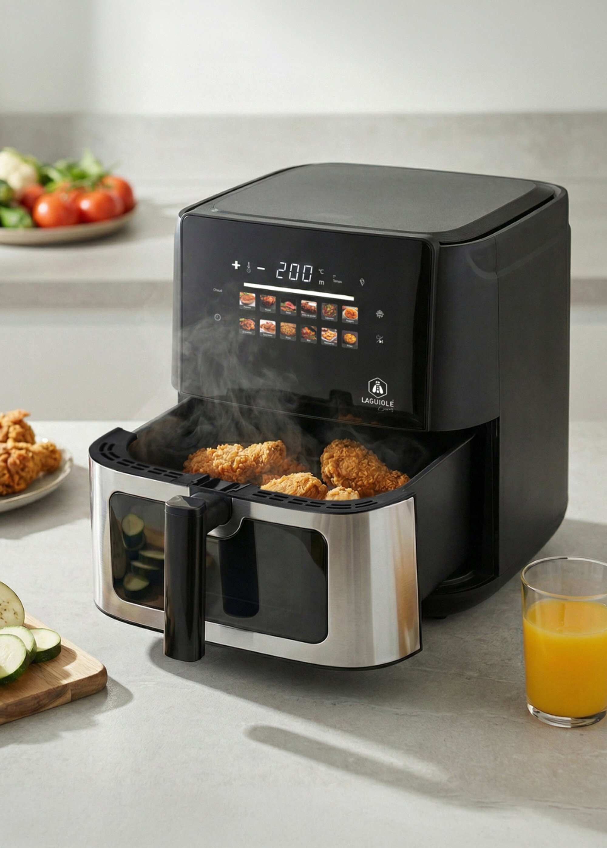 Friteuse à air chaud 12 programmes, 8L Noir 9220125 SI1