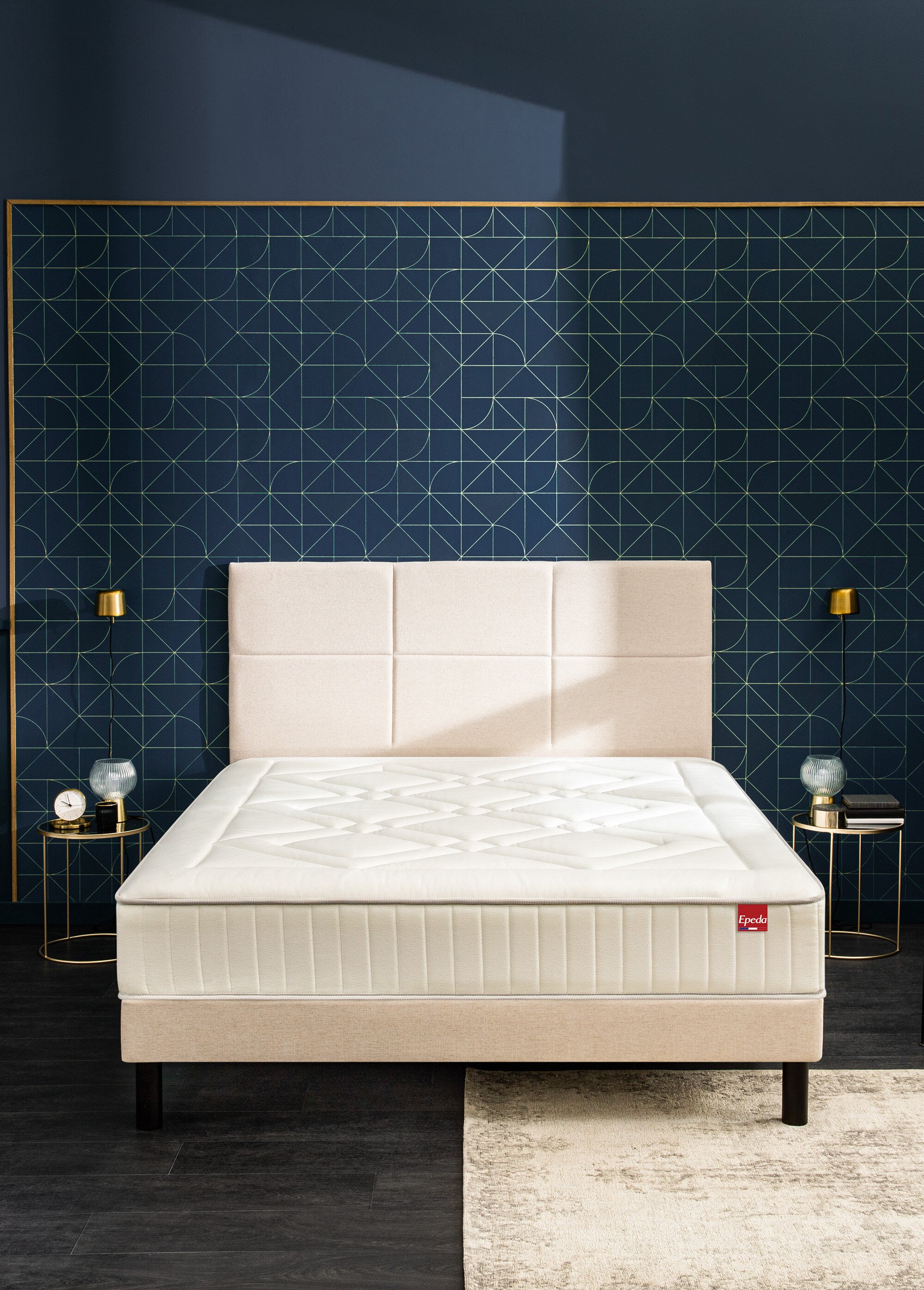 Matelas moelleux cachemire à ressorts, haut. 28cm BLANC EPE-PALACE SF1