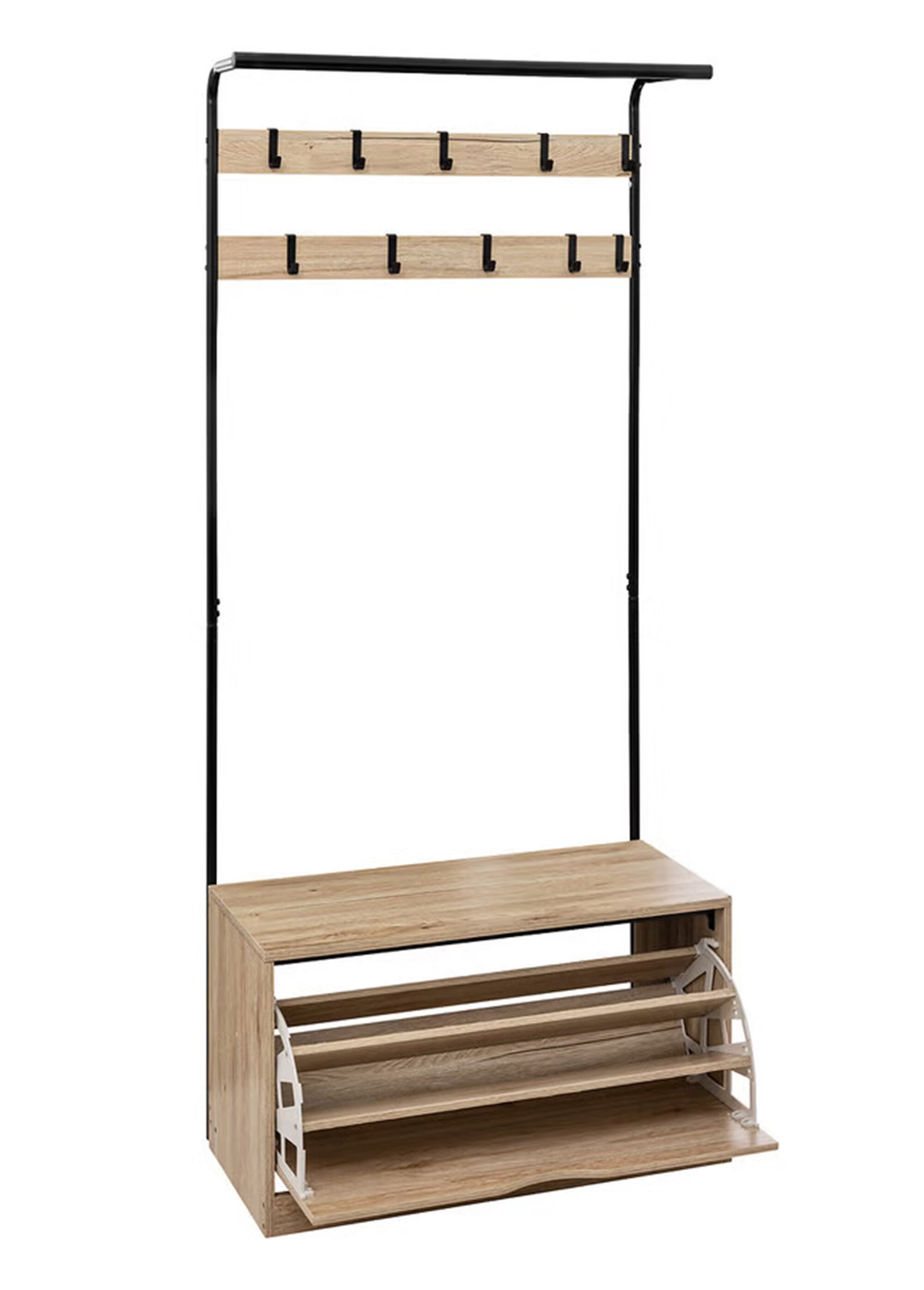 Meuble 3 en 1 vestiaire + chaussures NOIR JJA-193428 DE1