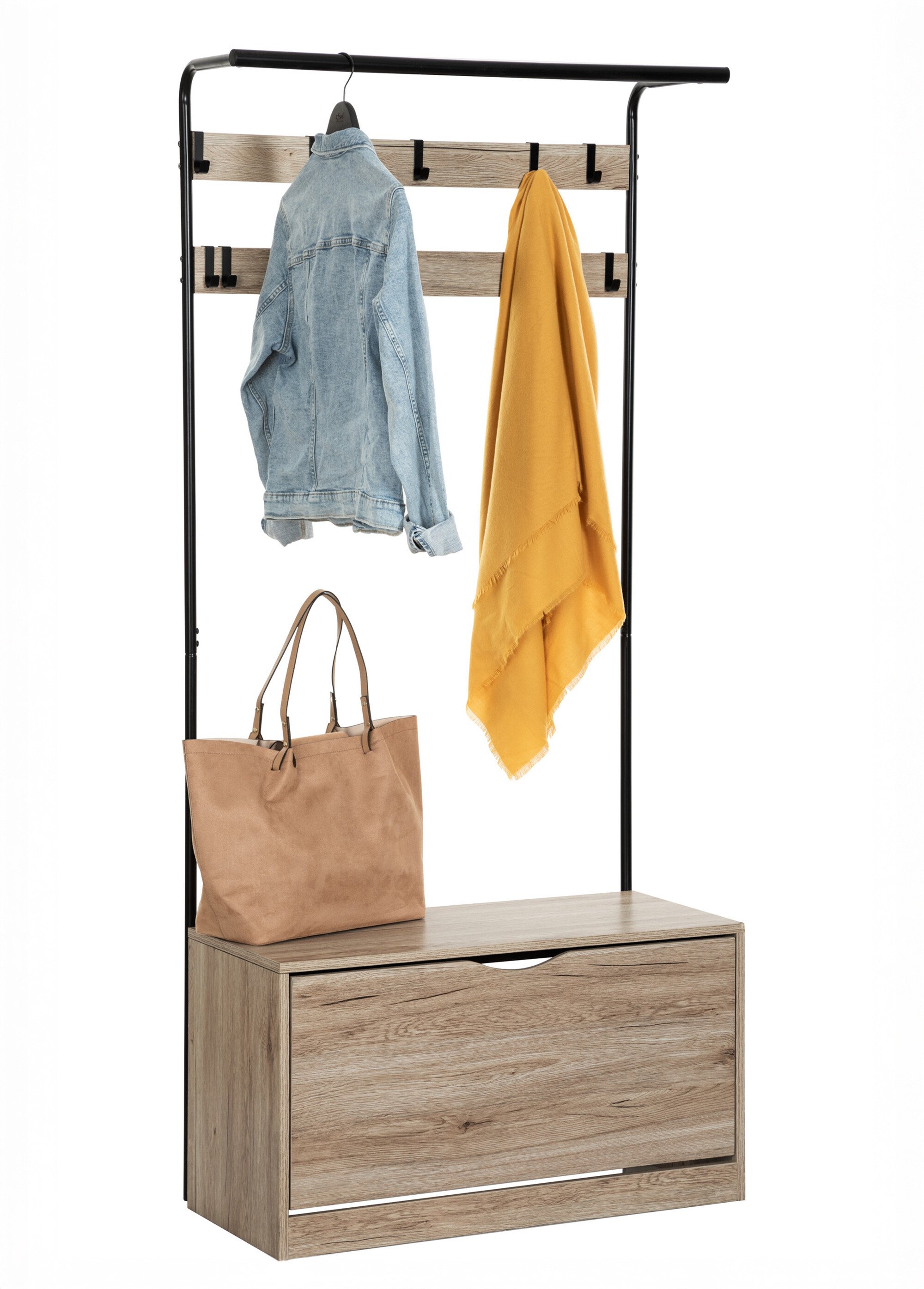 Meuble 3 en 1 vestiaire + chaussures NOIR JJA-193428 SI1