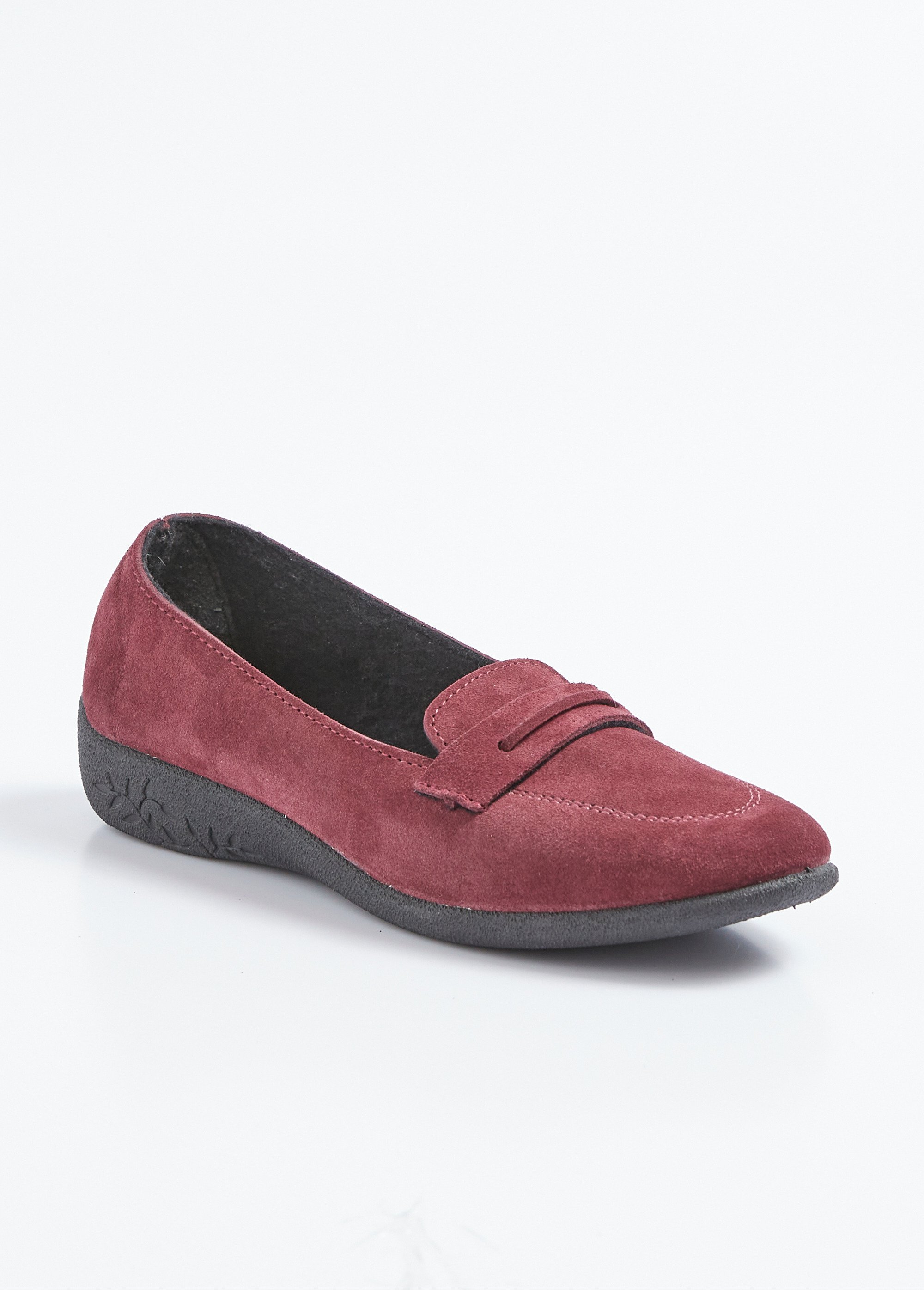 Mocassins compensés souples cuir velours