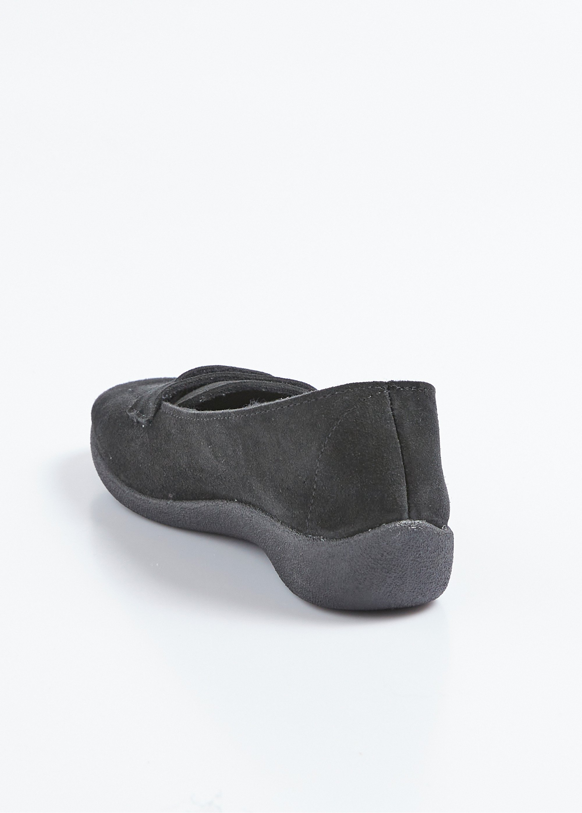 Mocassins compensés souples cuir velours Femme Noir OREADE DO1
