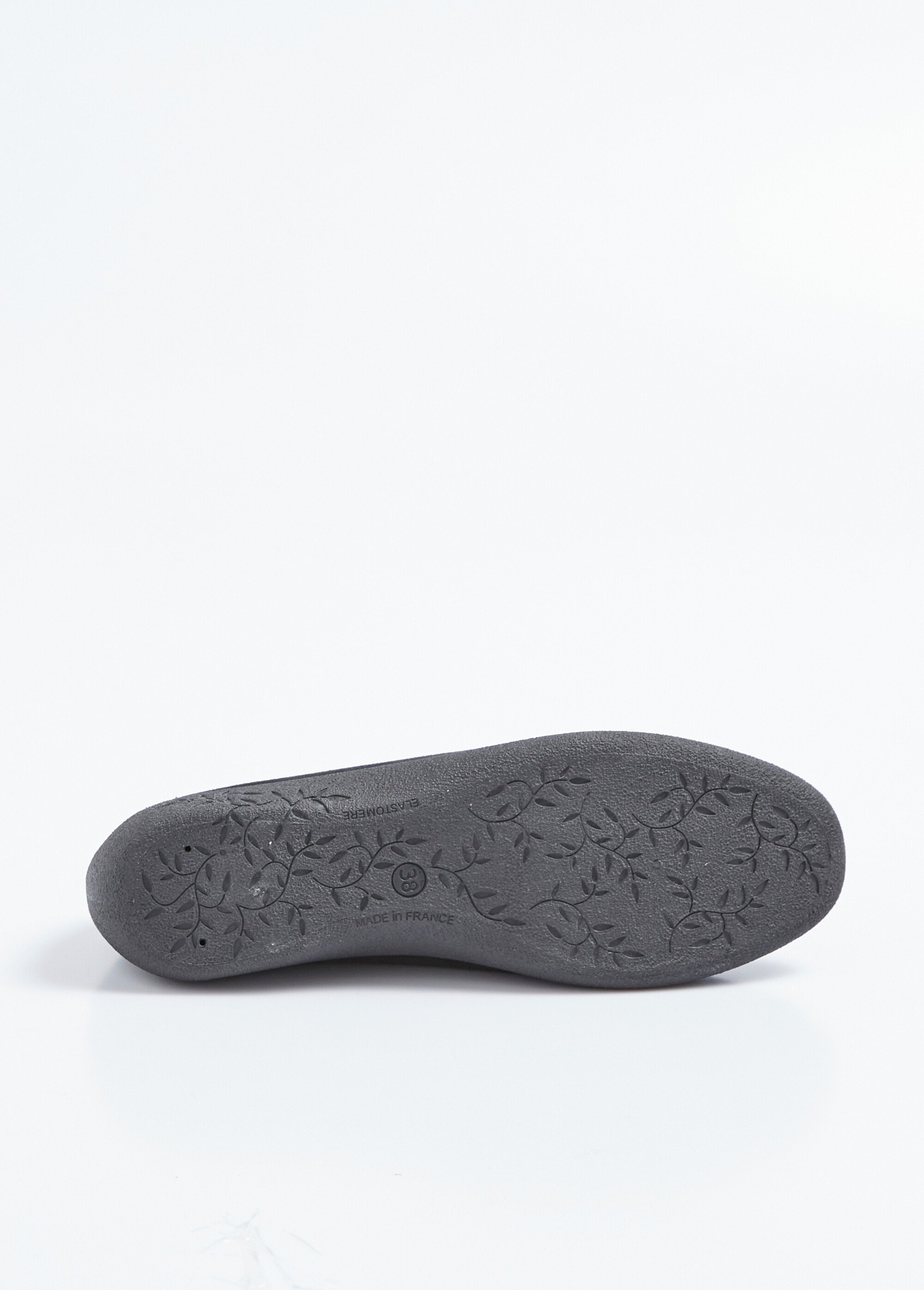 Mocassins compensés souples cuir velours Femme Noir OREADE UN1