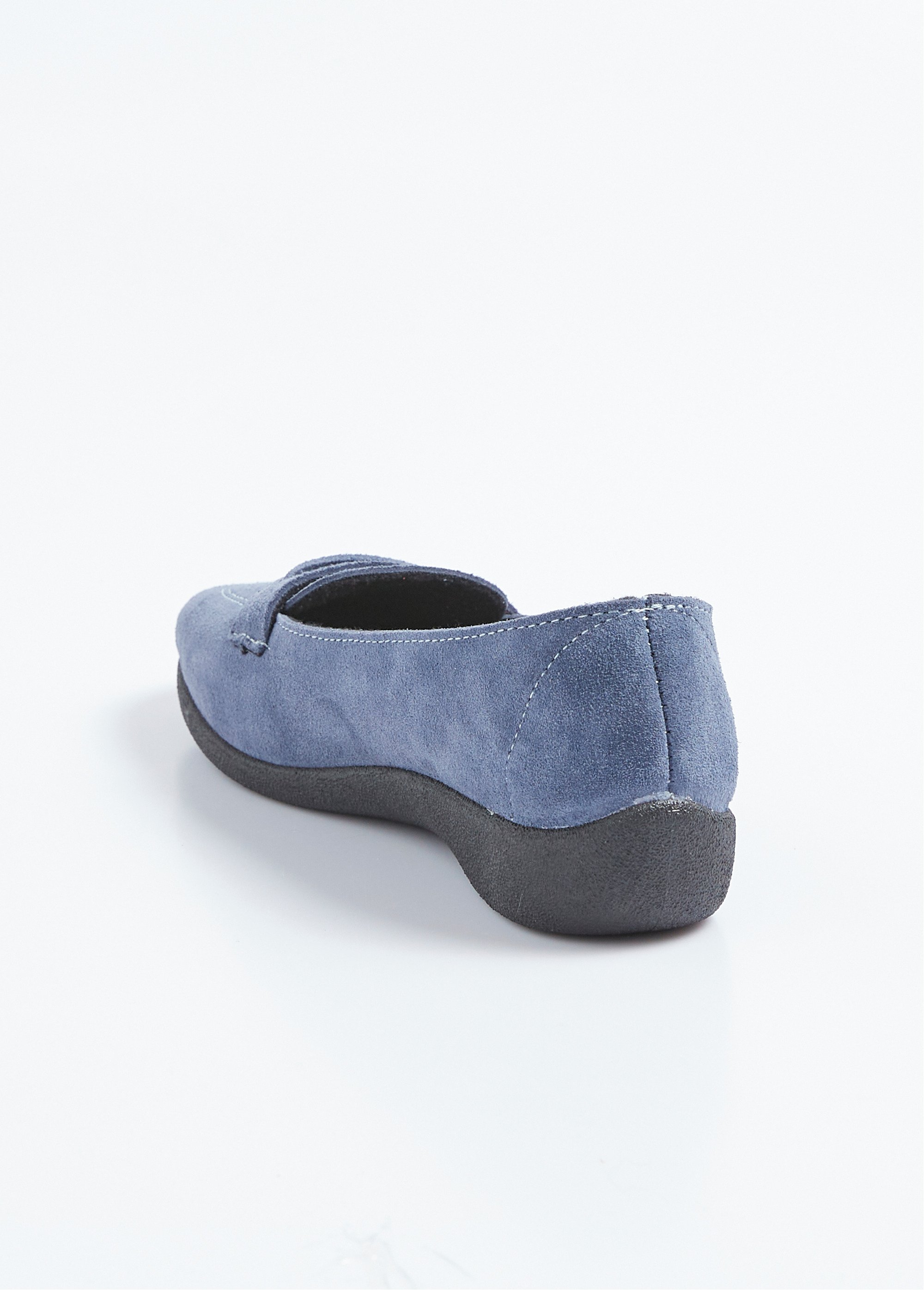 Mocassins compensés souples cuir velours Femme Bleu OREADE DO1