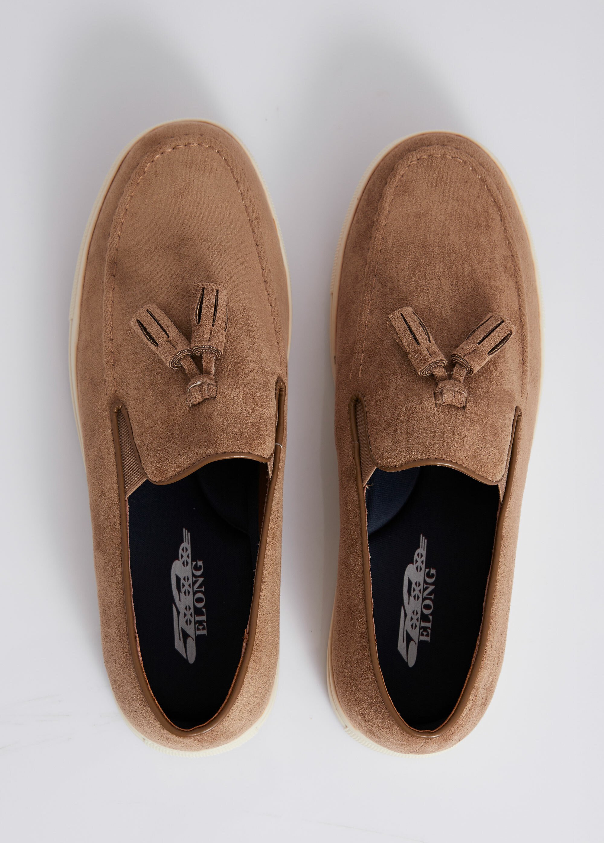 Mocassins compensés tendance en suédine Homme Beige ELOEL0869 OV1