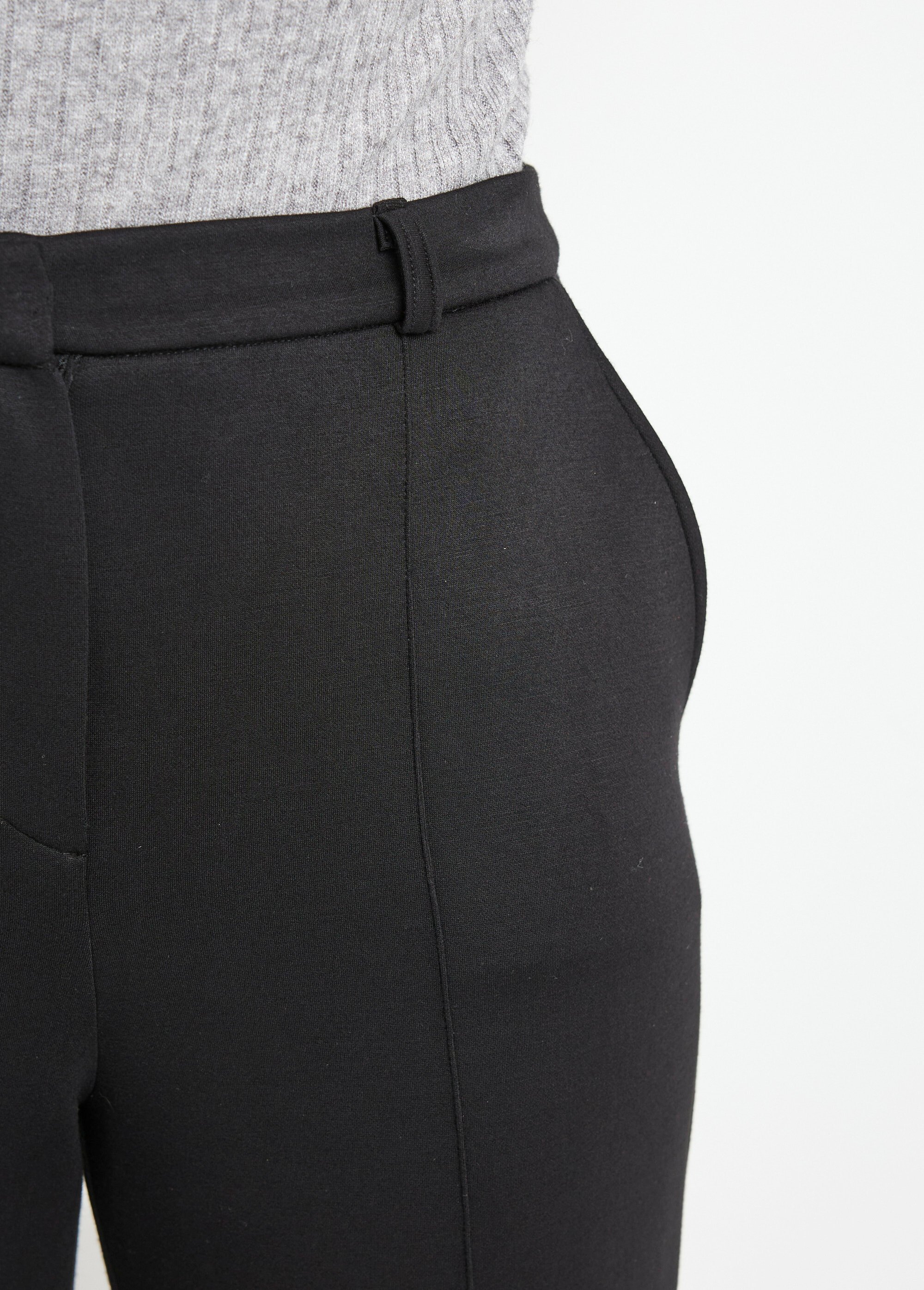 Pantalon structuré de ville maille milano unie Femme Noir NOCTURNE DE2