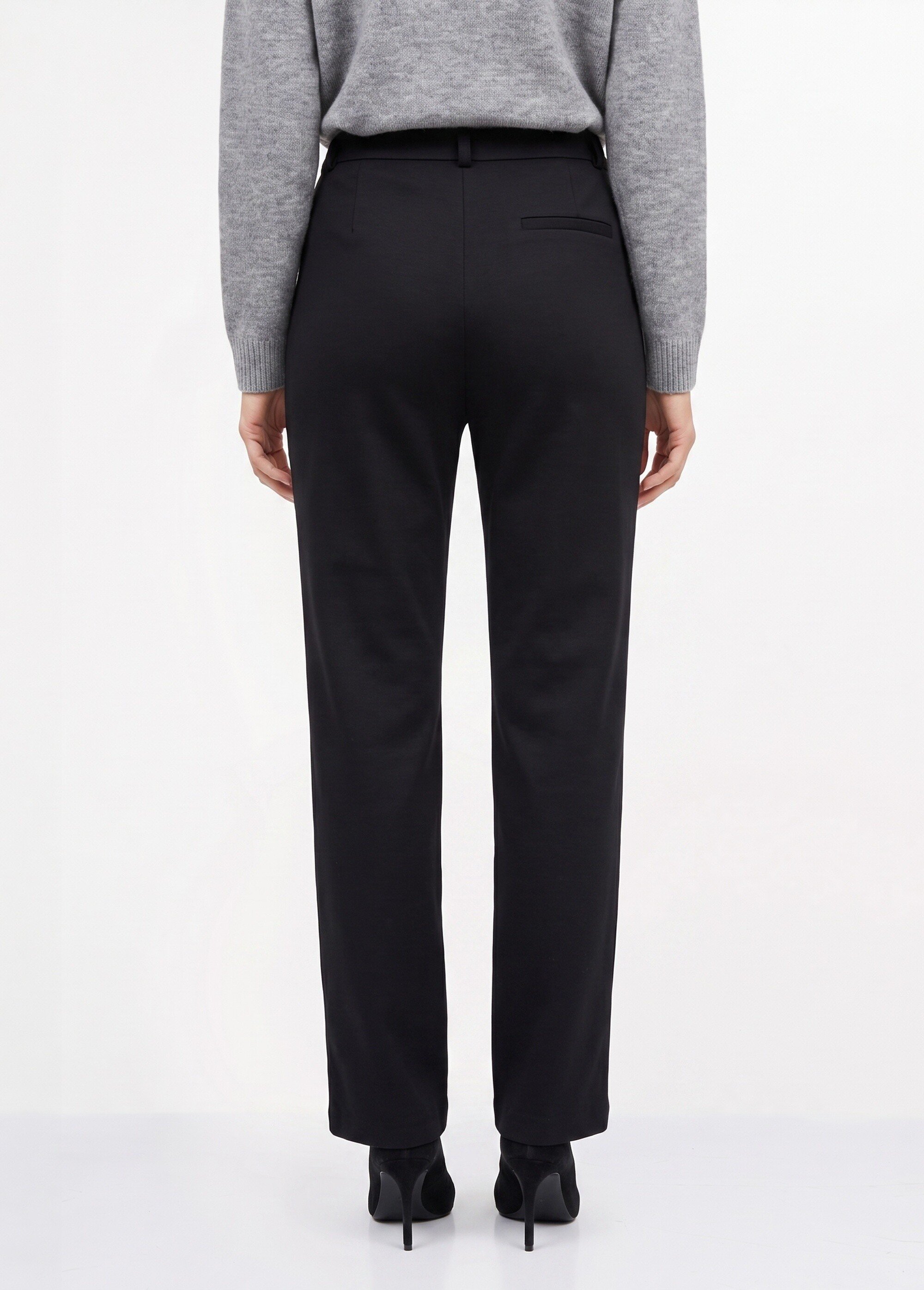 Pantalon structuré de ville maille milano unie