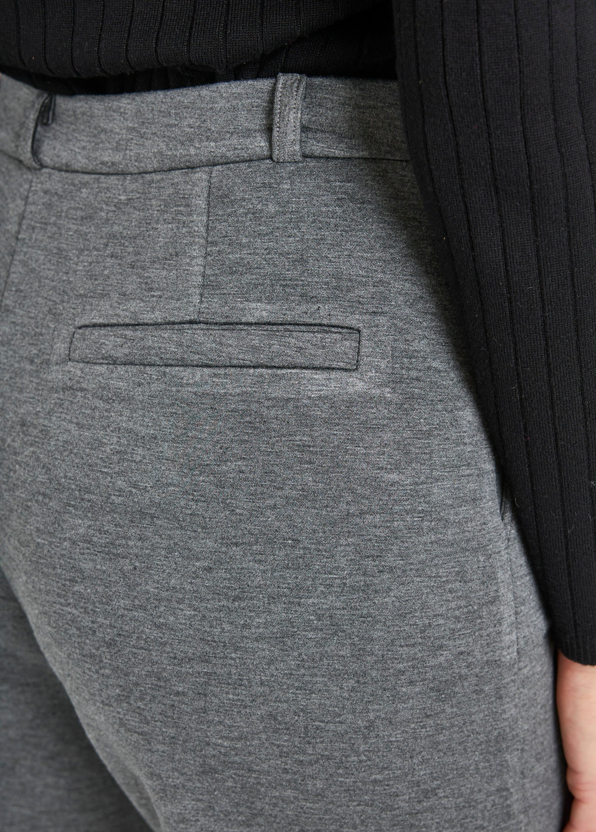 Pantalon structuré de ville maille milano unie Femme GRIS ANTHRACITE NOCTURNE DE2