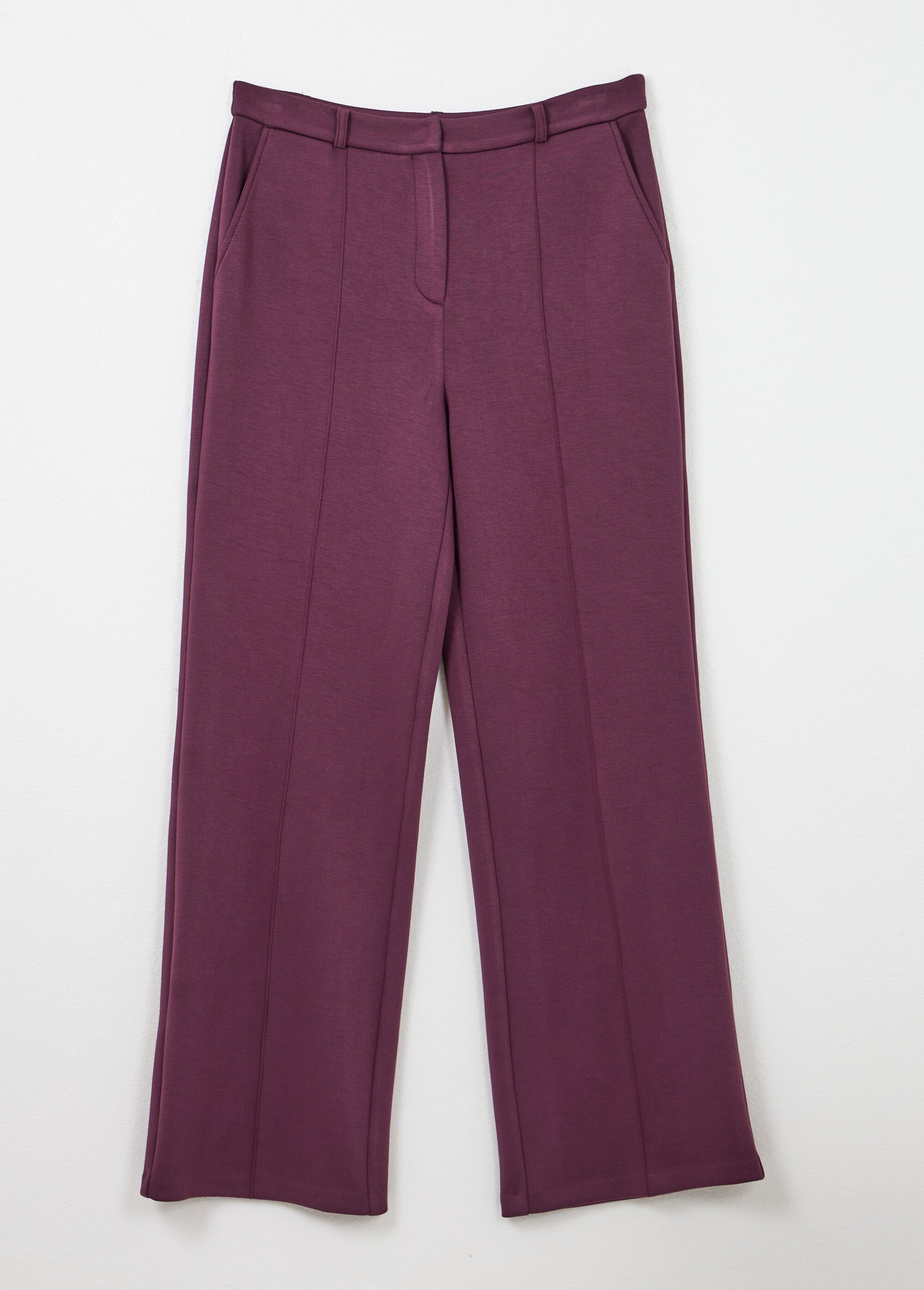 Pantalon structuré de ville maille milano unie Femme Violet NOCTURNE AP1
