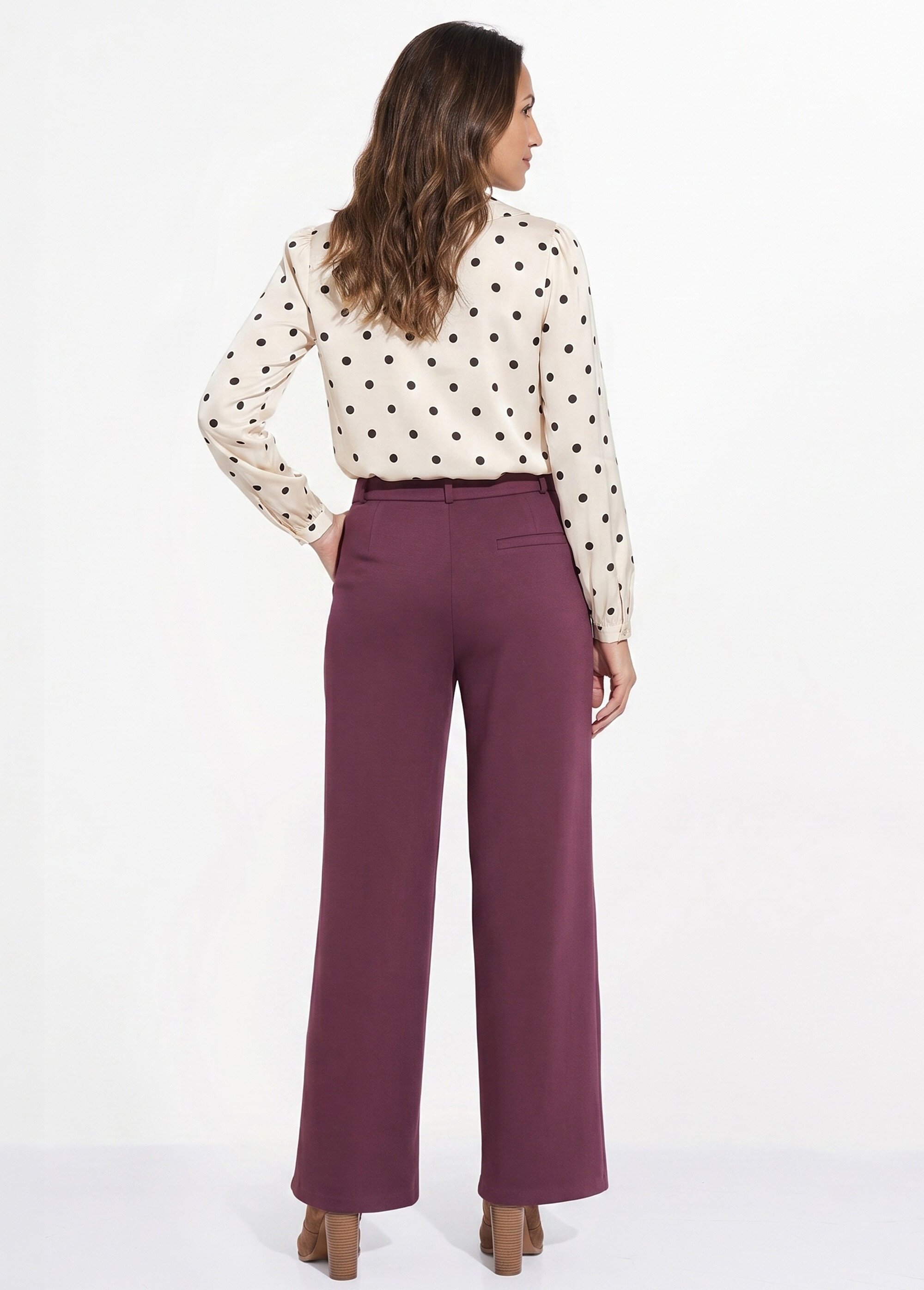 Pantalon structuré de ville maille milano unie