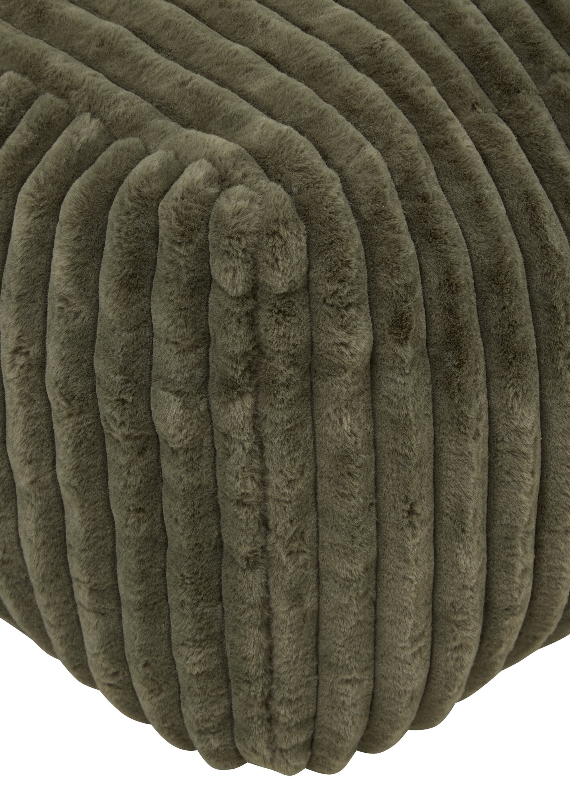 Pouf grand format fourrure cotelée MUZI VERT JJA-214294D DE1
