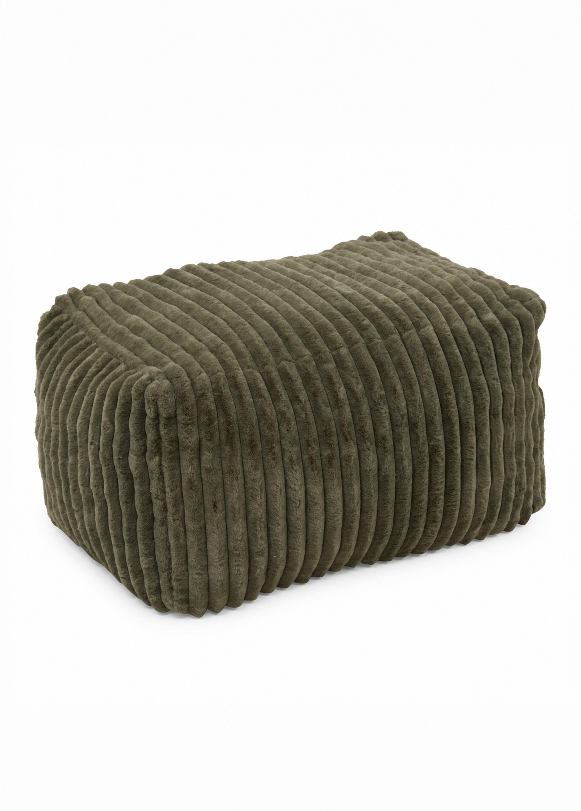Pouf grand format fourrure cotelée MUZI VERT JJA-214294D FA1