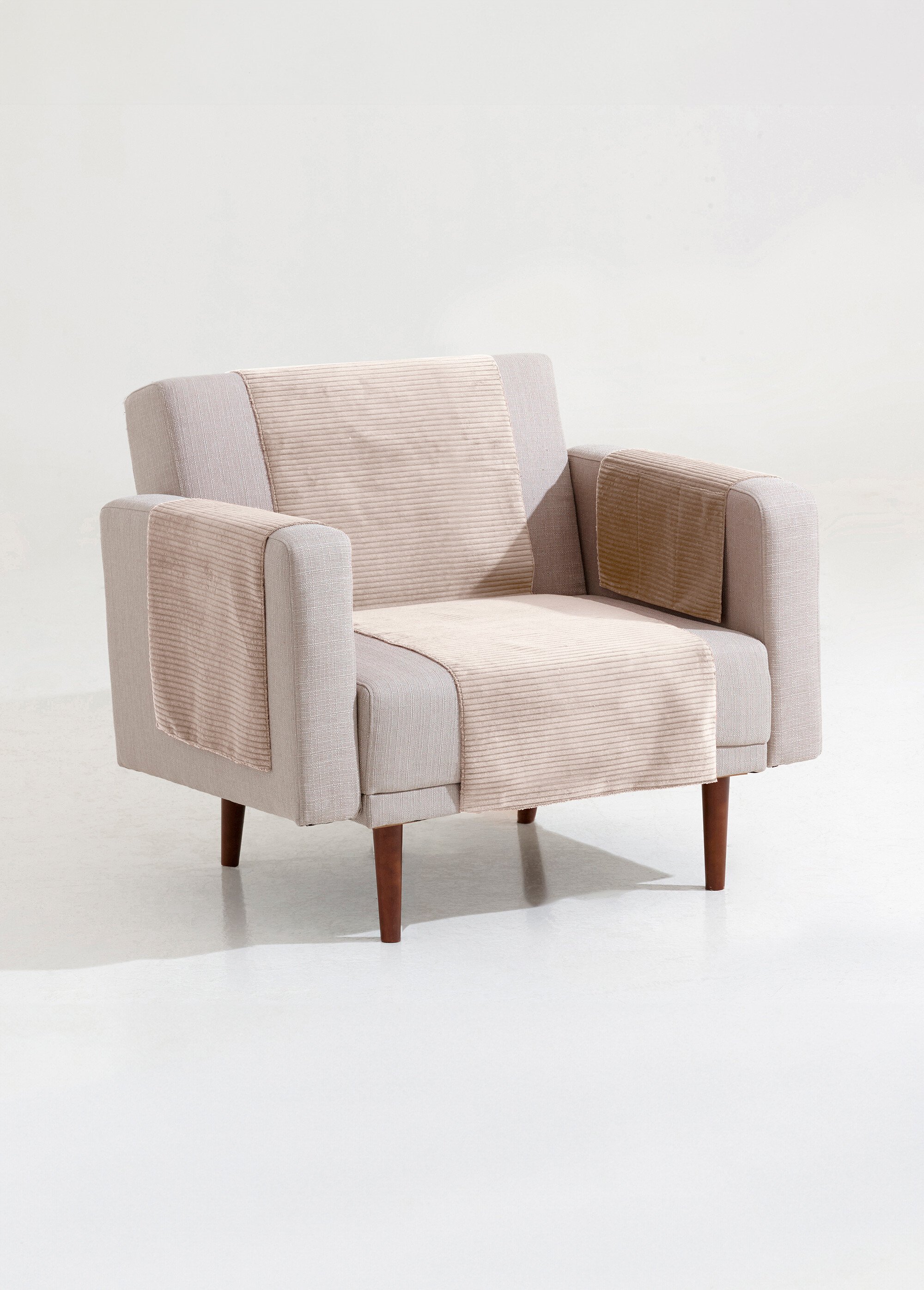 Protège-salon antiglisse tissu velouté