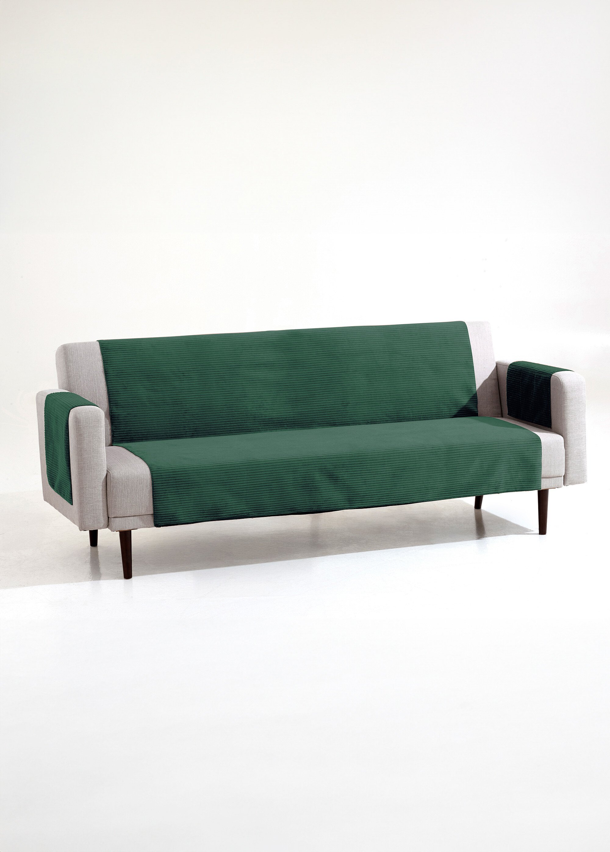 Protège-salon antiglisse tissu velouté Vert RAMO DE1