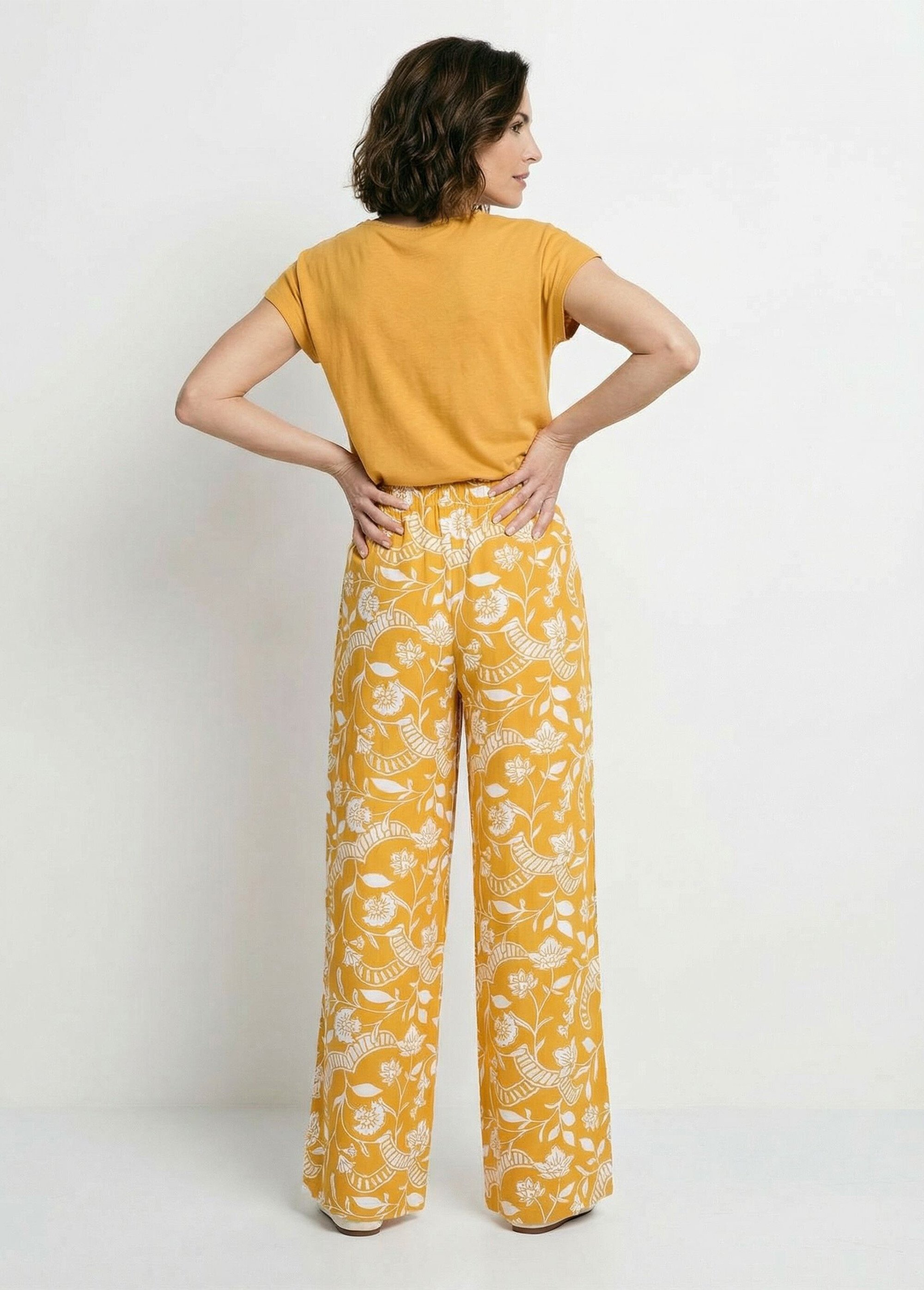 Pyjama manches courtes haut uni bas imprimé Femme Marron SACHA DO1