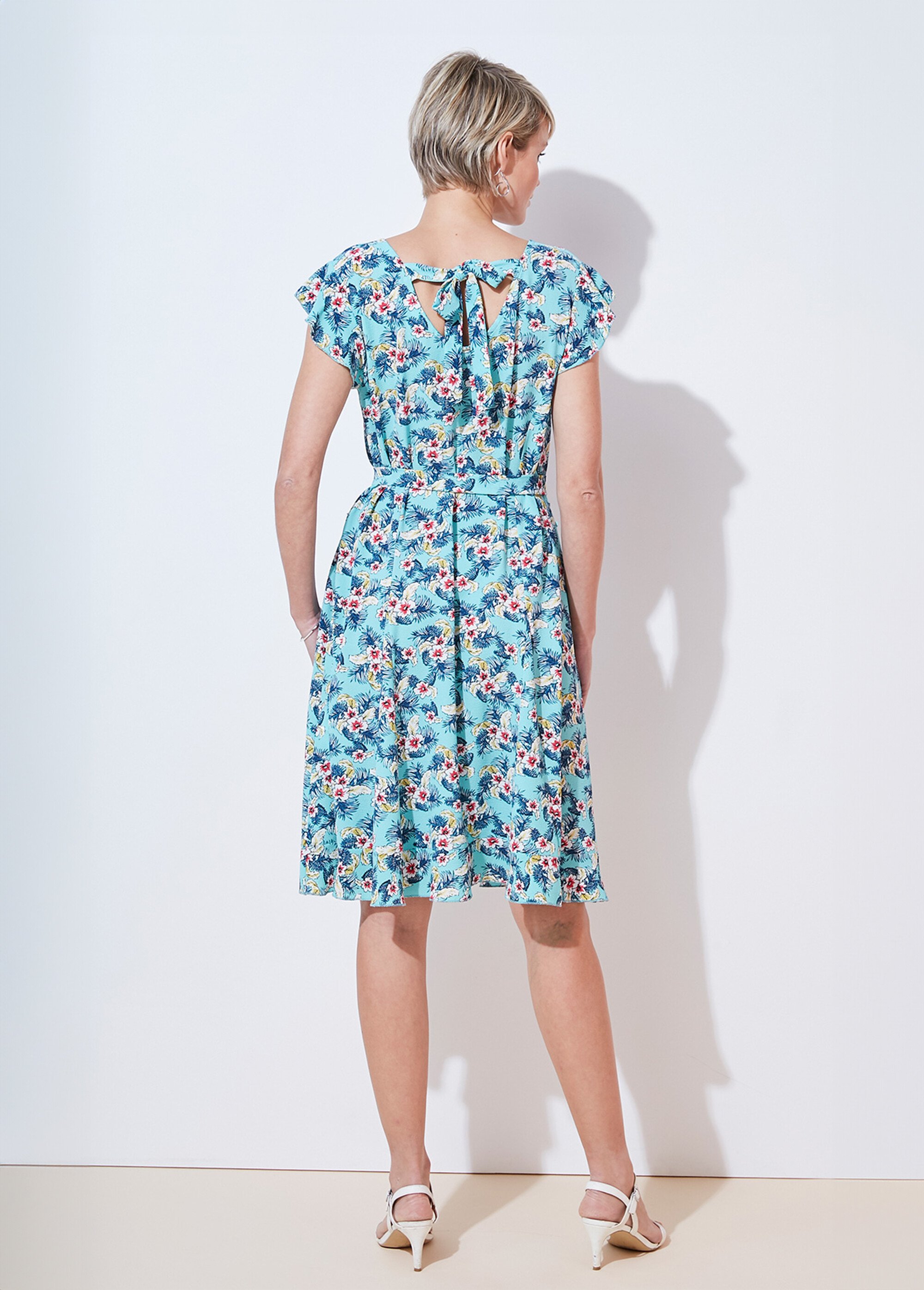 Robe imprimée volantée
