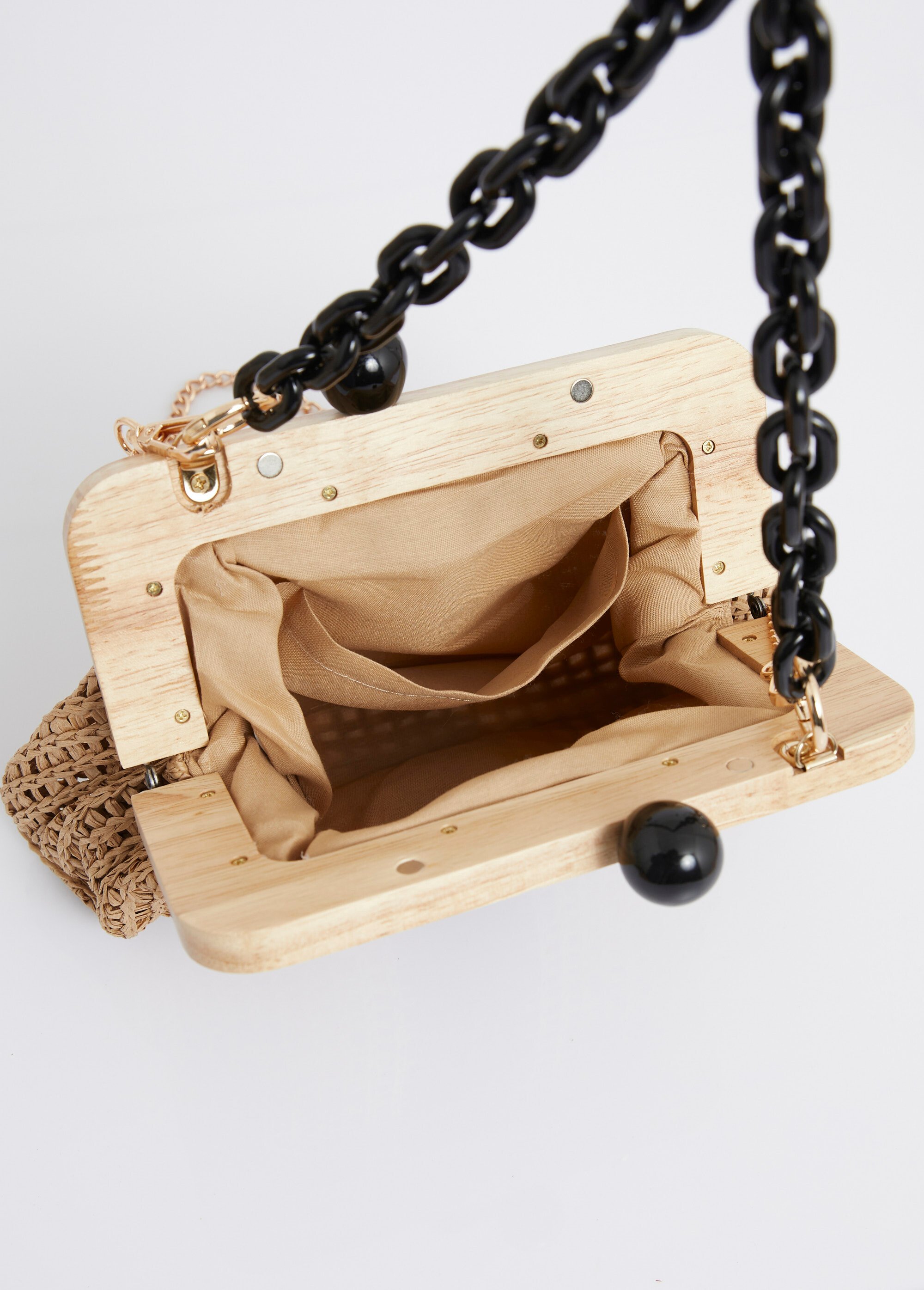 Sac à main tressé, forme porte monnaie Femme Marron AST45123 DE1