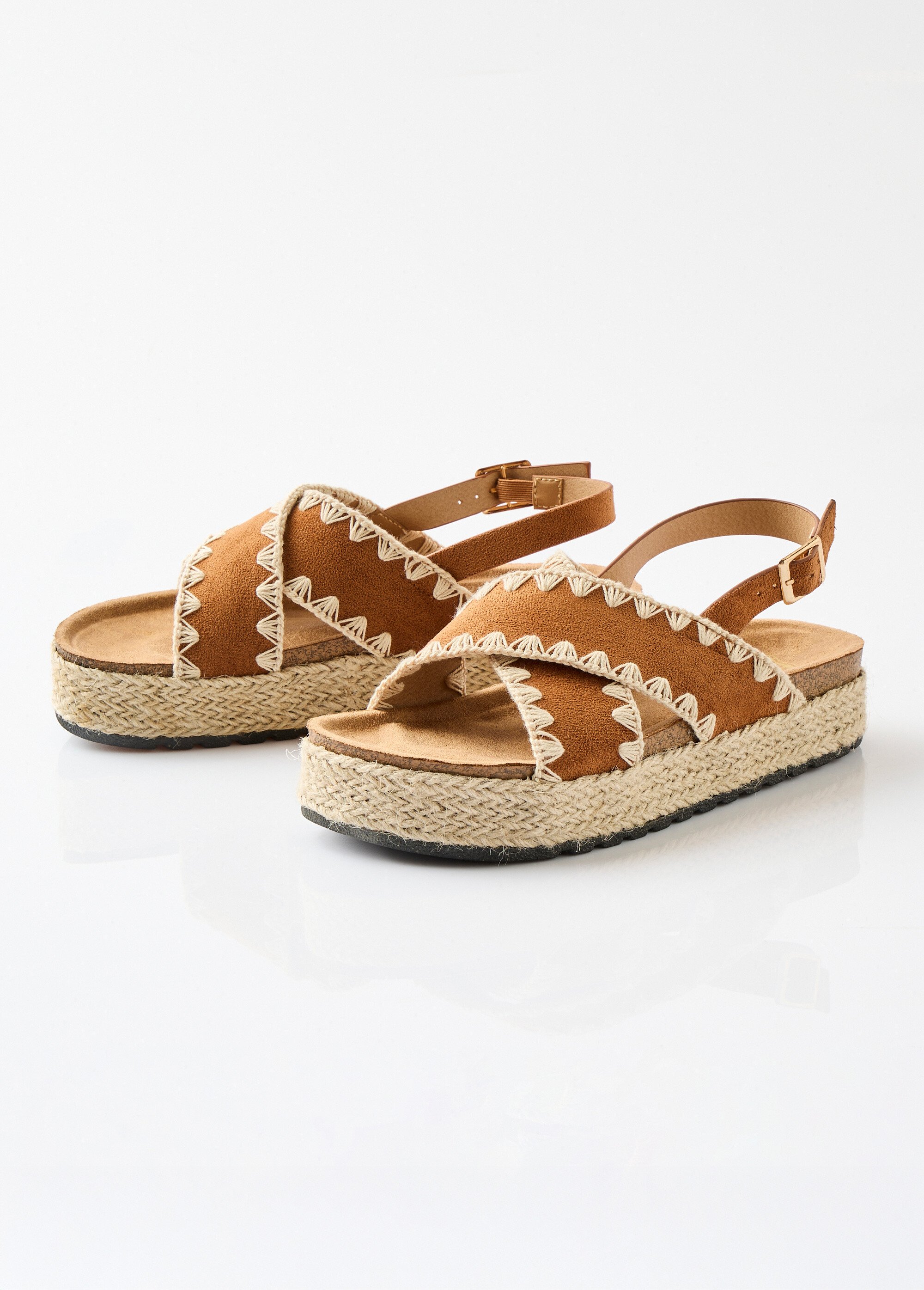 Sandales compensées talon corde