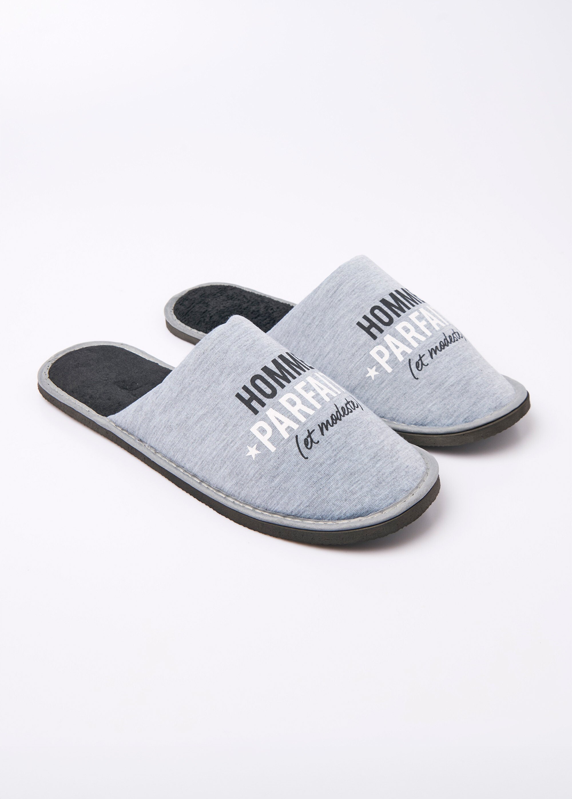 Chaussons mules à message humoristique