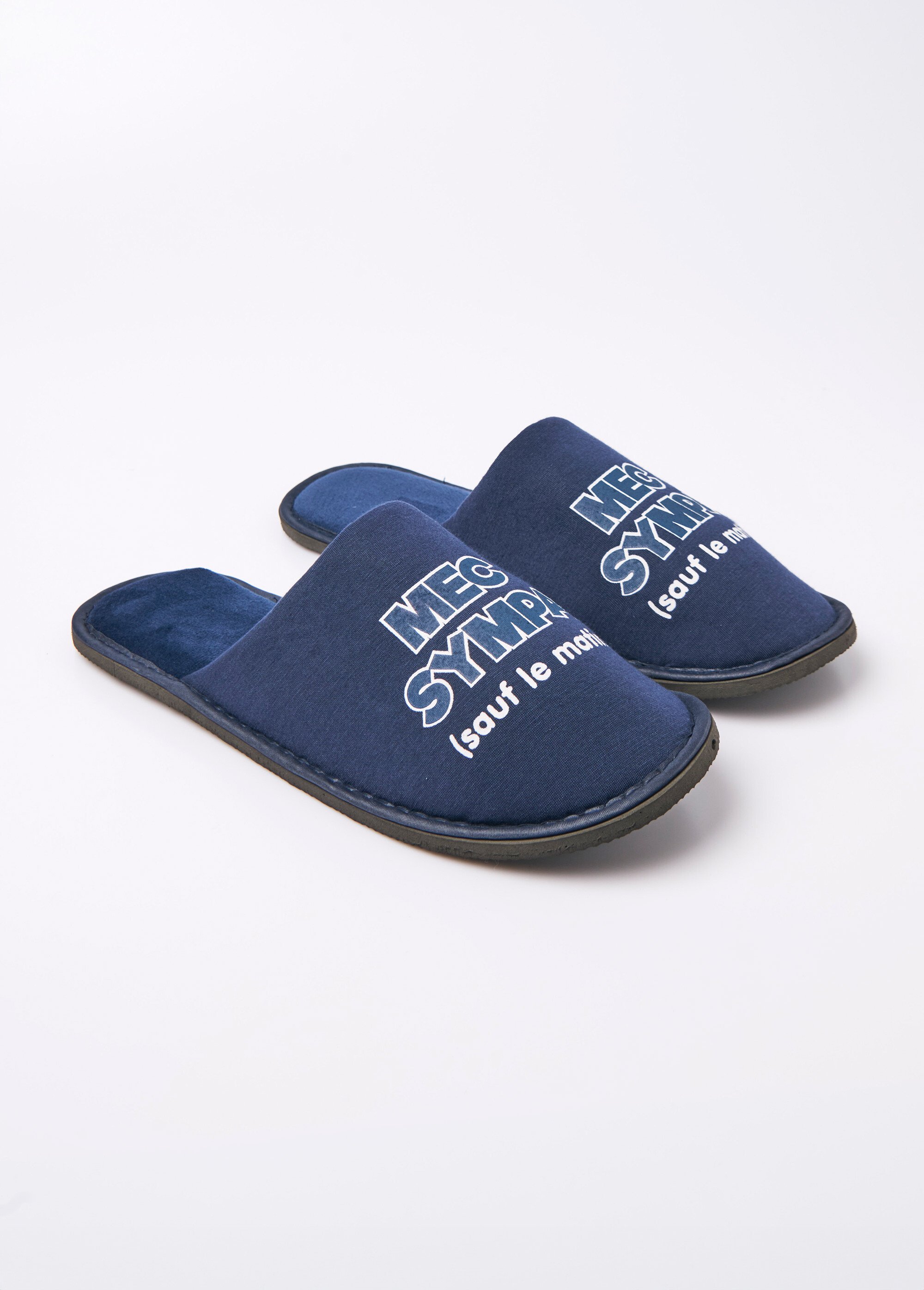 Chaussons mules à message humoristique