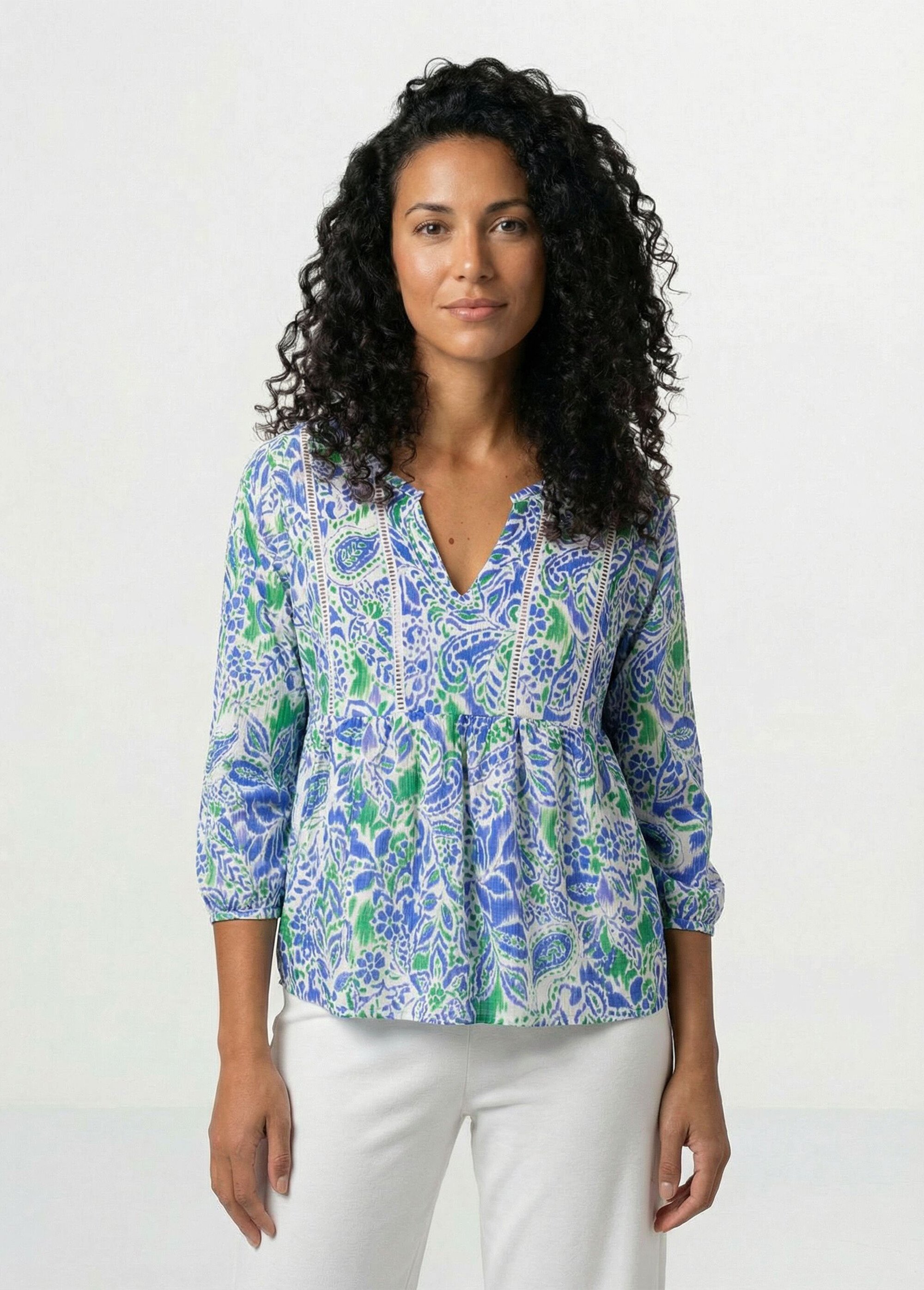 T-shirt ample imprimé manches 3/4 Femme Bleu CASPIAN FA1