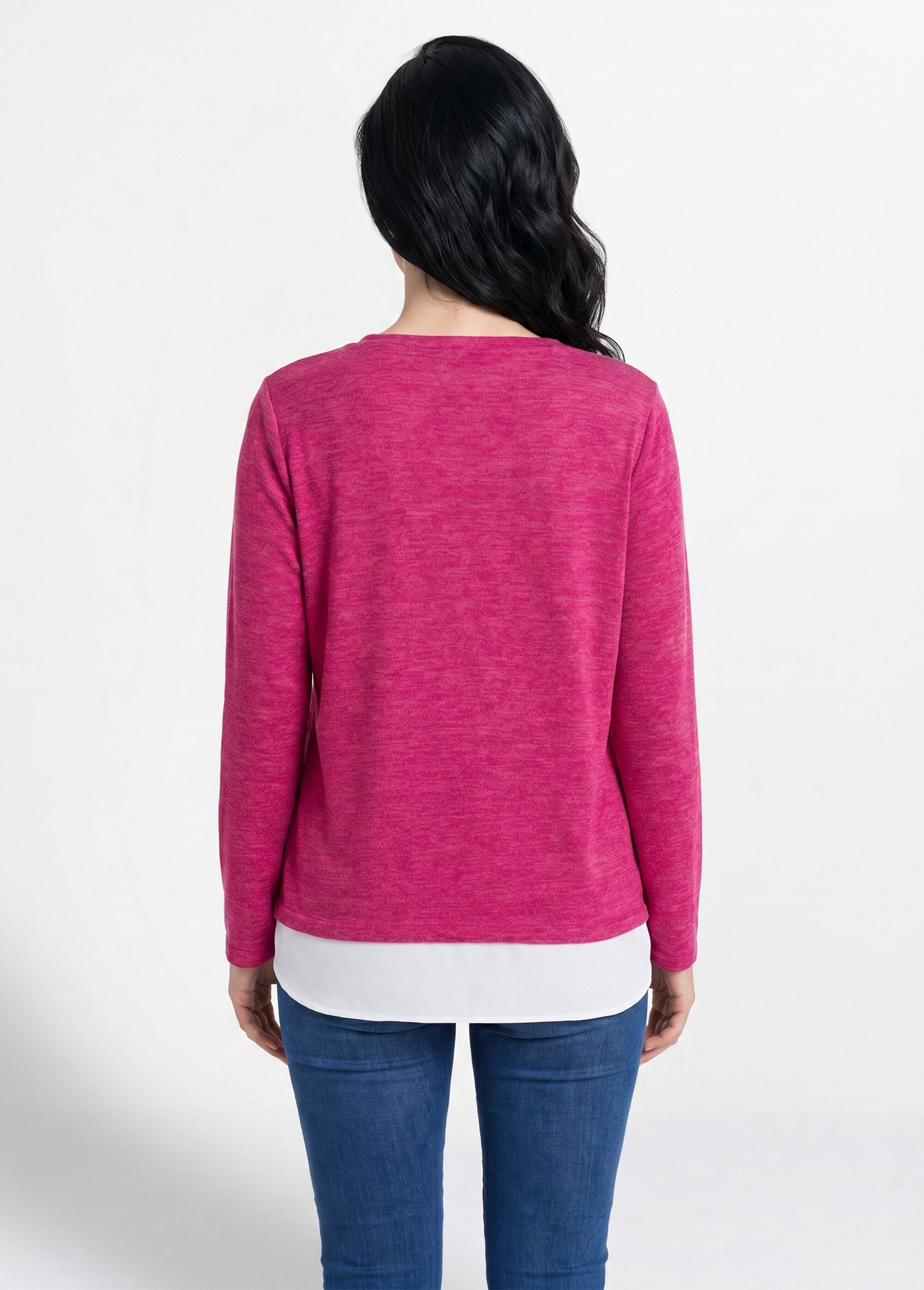 T-shirt mi-long effet 2 en 1