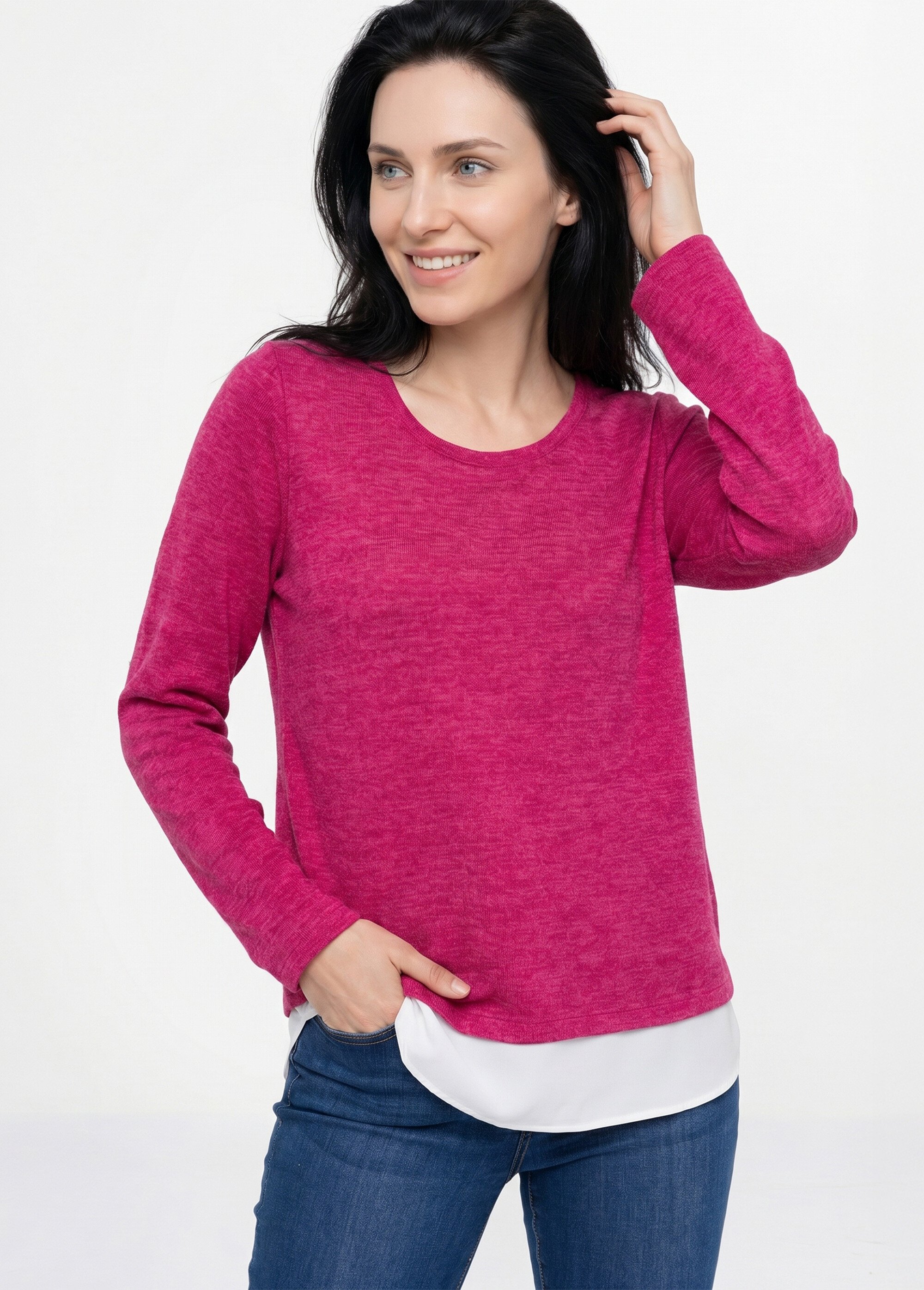 T-shirt mi-long effet 2 en 1