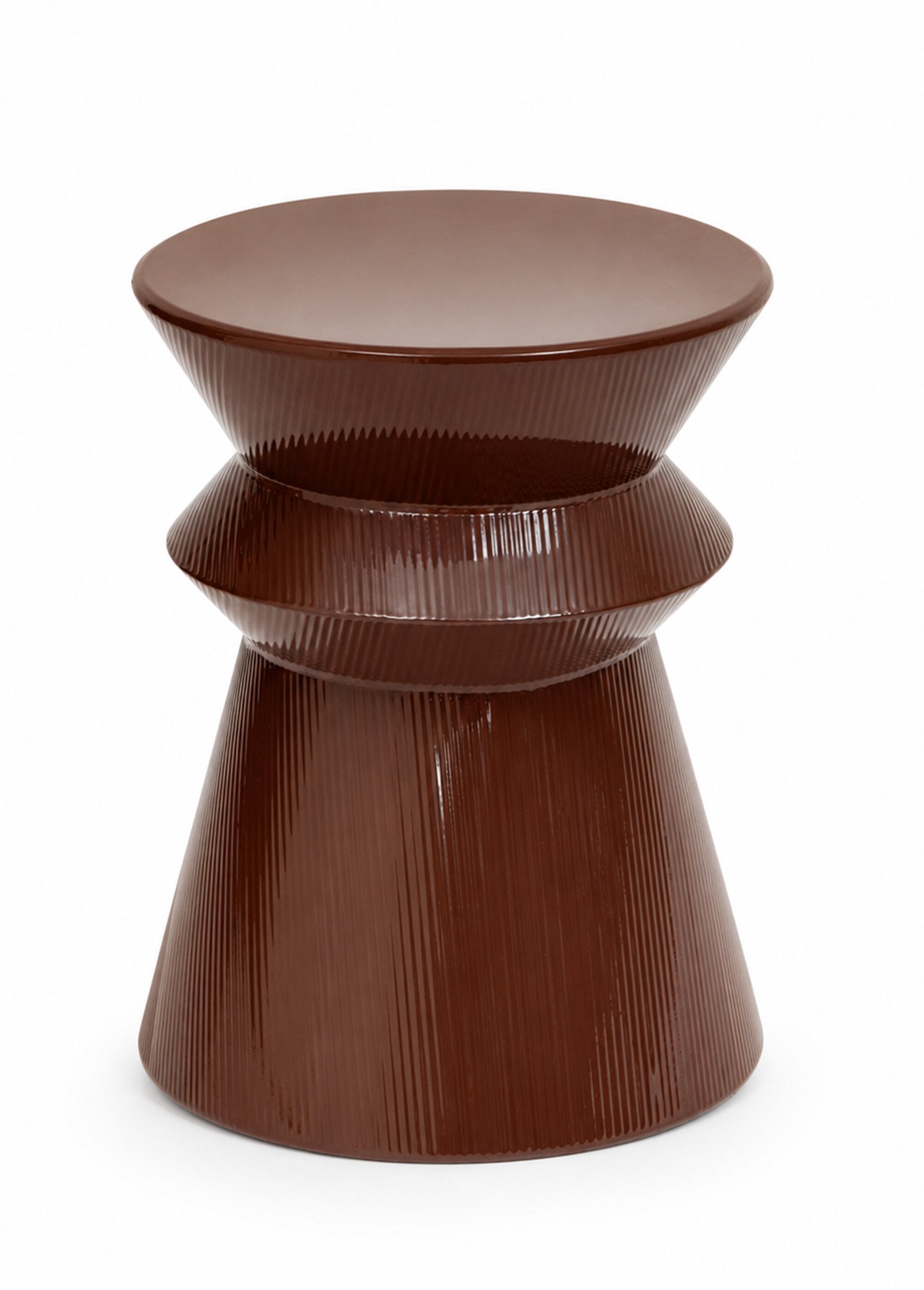 Table d'appoint acier forme totem MAYA MARRON JJA-213195B FA1