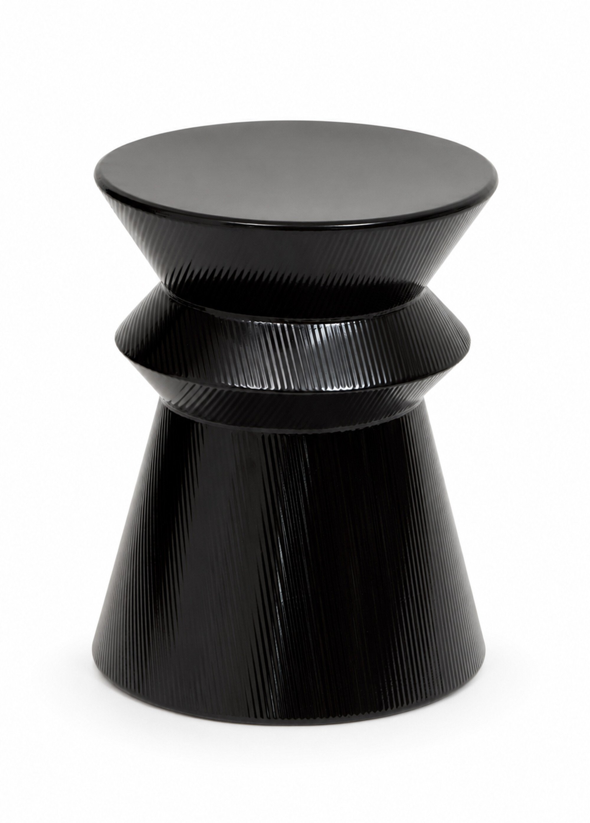 Table d'appoint acier forme totem MAYA NOIR JJA-213195B FA1