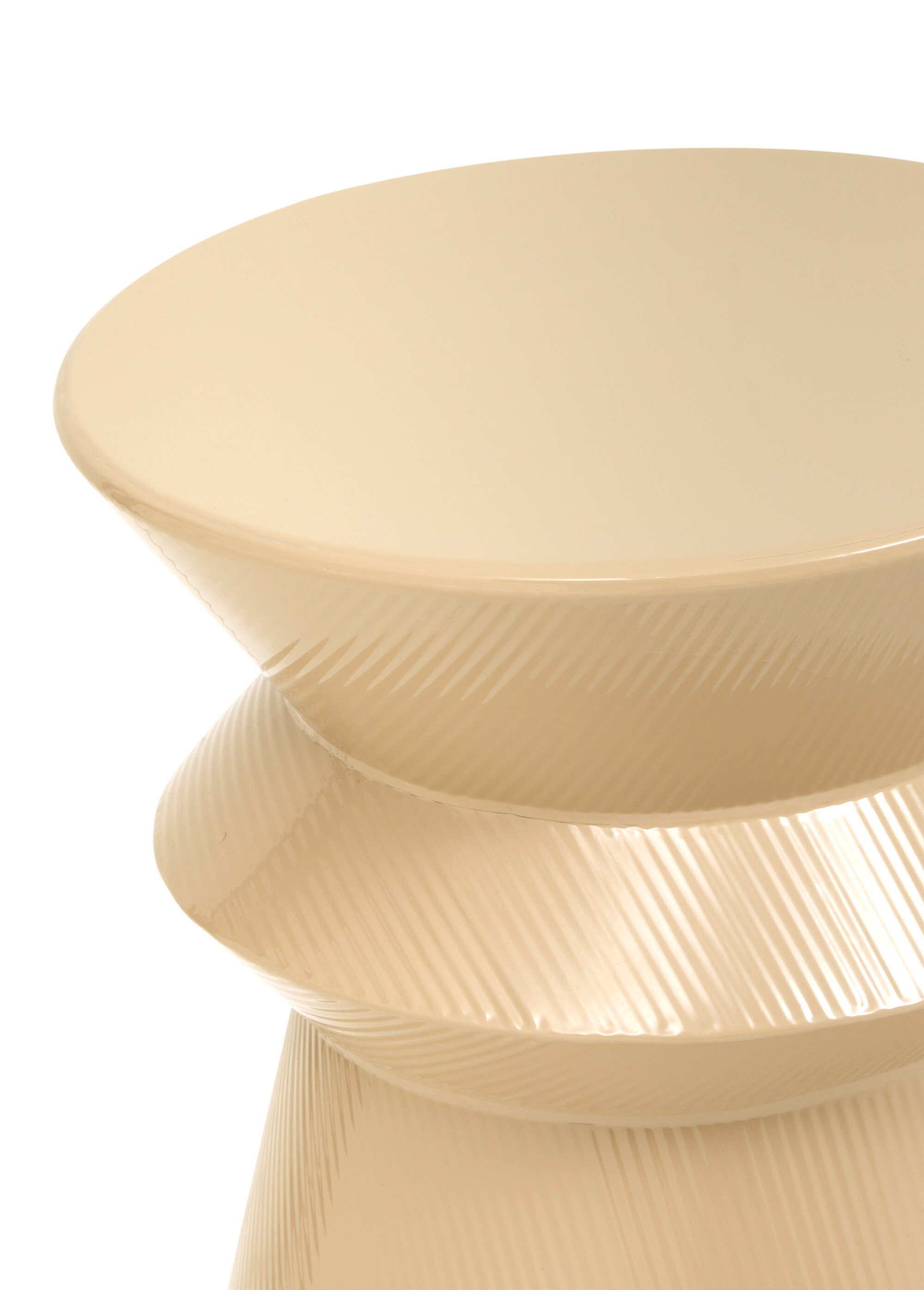 Table d'appoint acier forme totem MAYA BEIGE JJA-213195B DE1