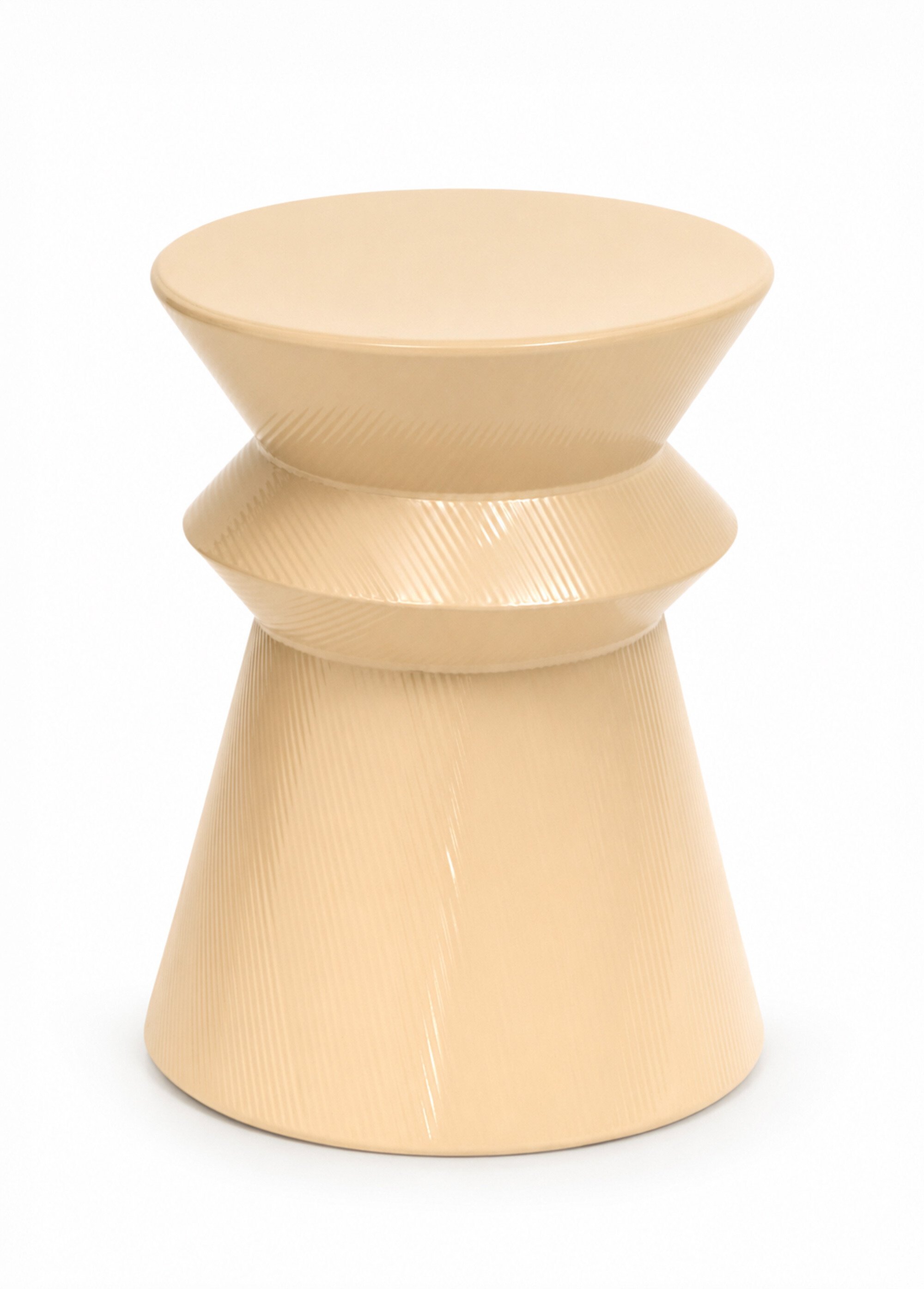 Table d'appoint acier forme totem MAYA BEIGE JJA-213195B FA1