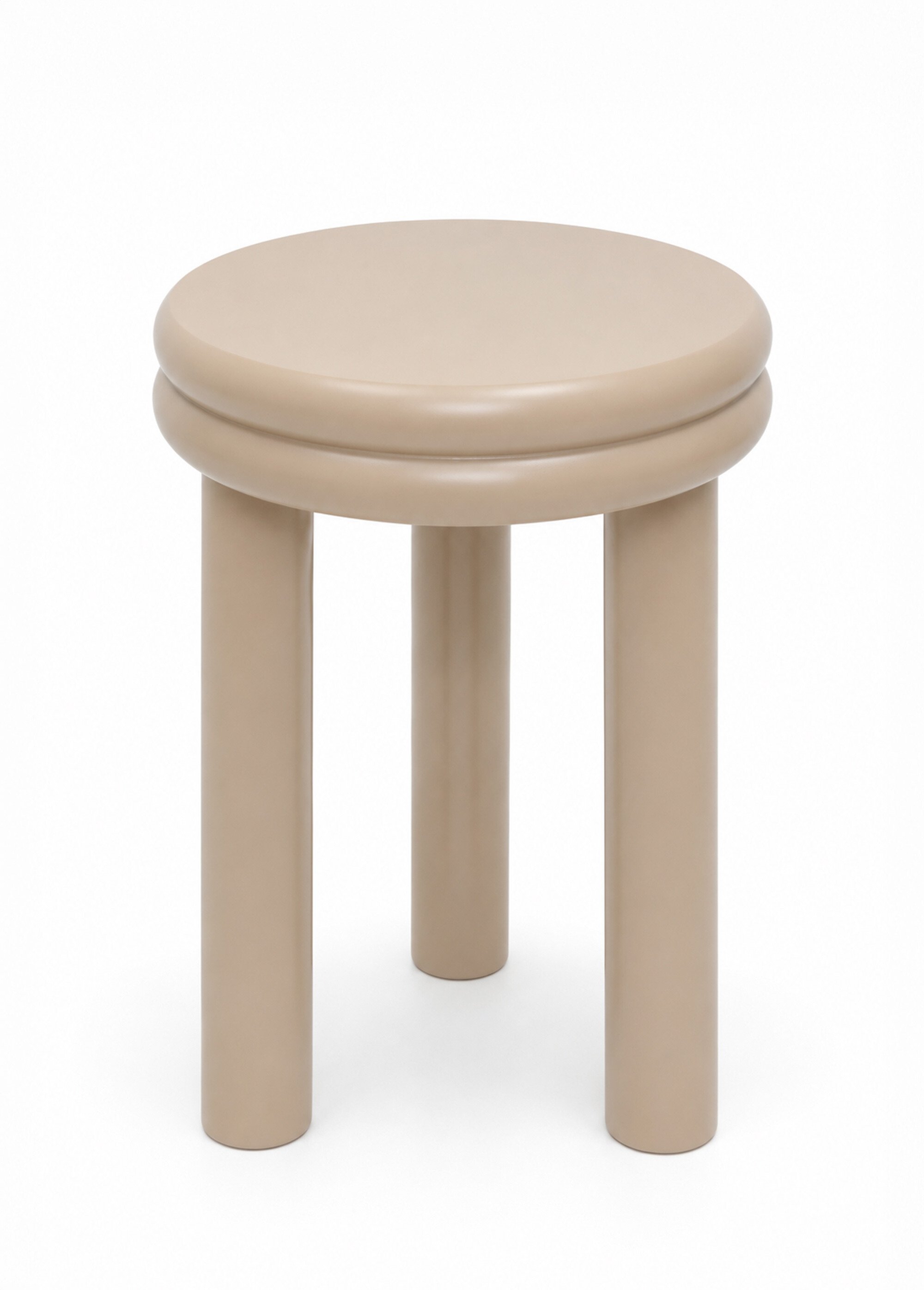Table d'appoint bois forme tabouret PLUMP BEIGE JJA-213118A FA1