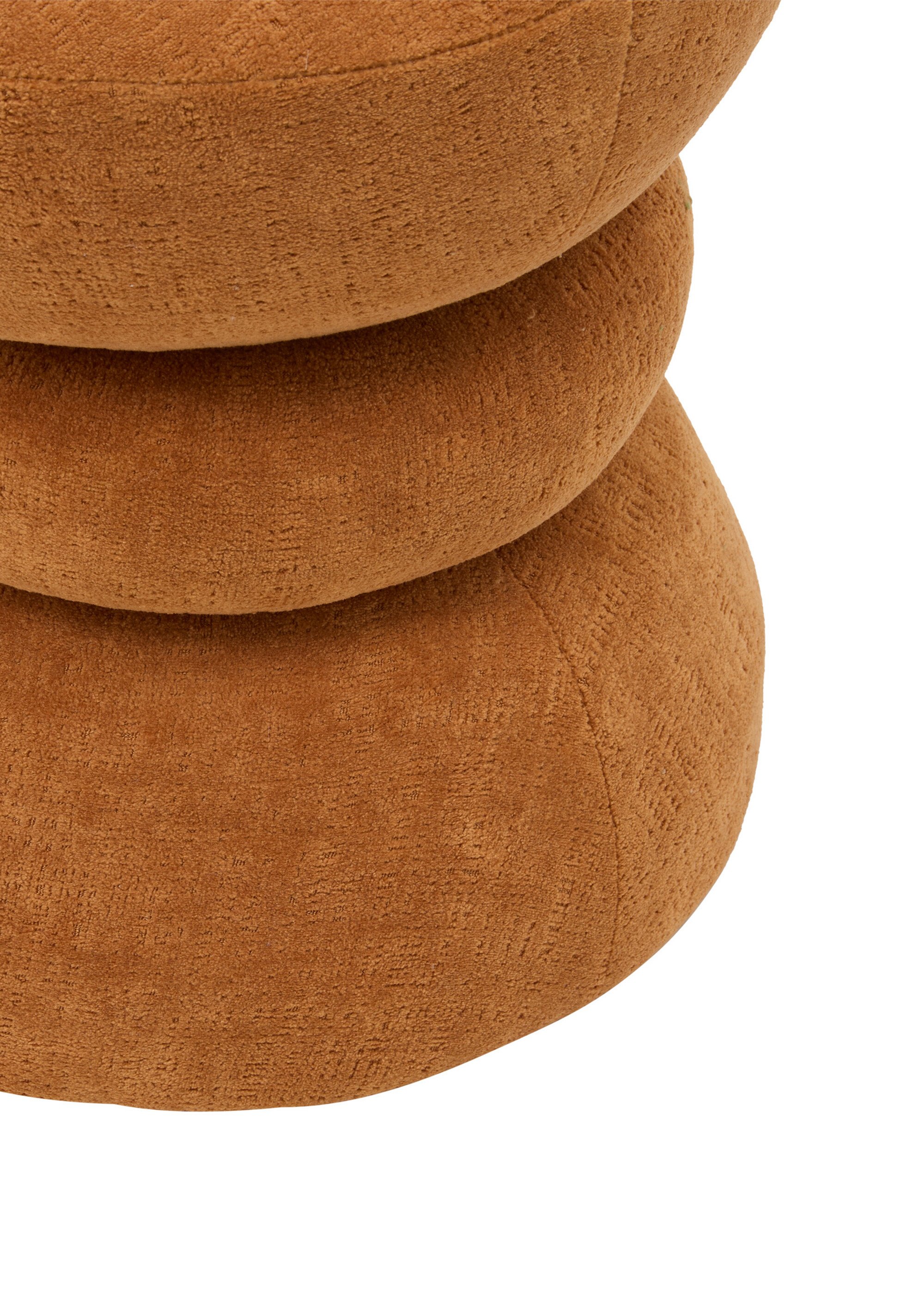 Tabouret pouf forme sablier RITEM ORANGE JJA-214278B DE2