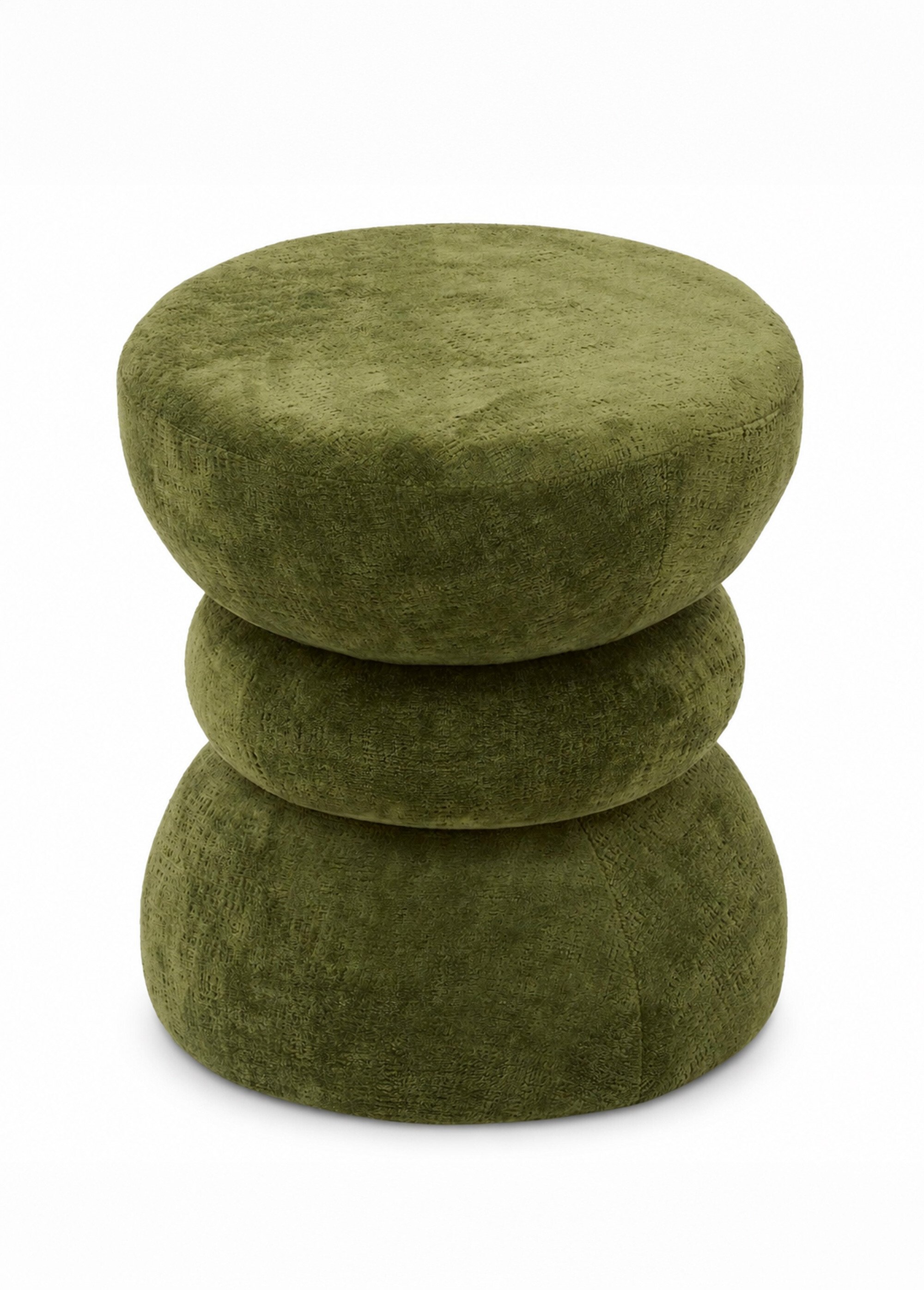 Tabouret pouf forme sablier RITEM VERT JJA-214278B FA1