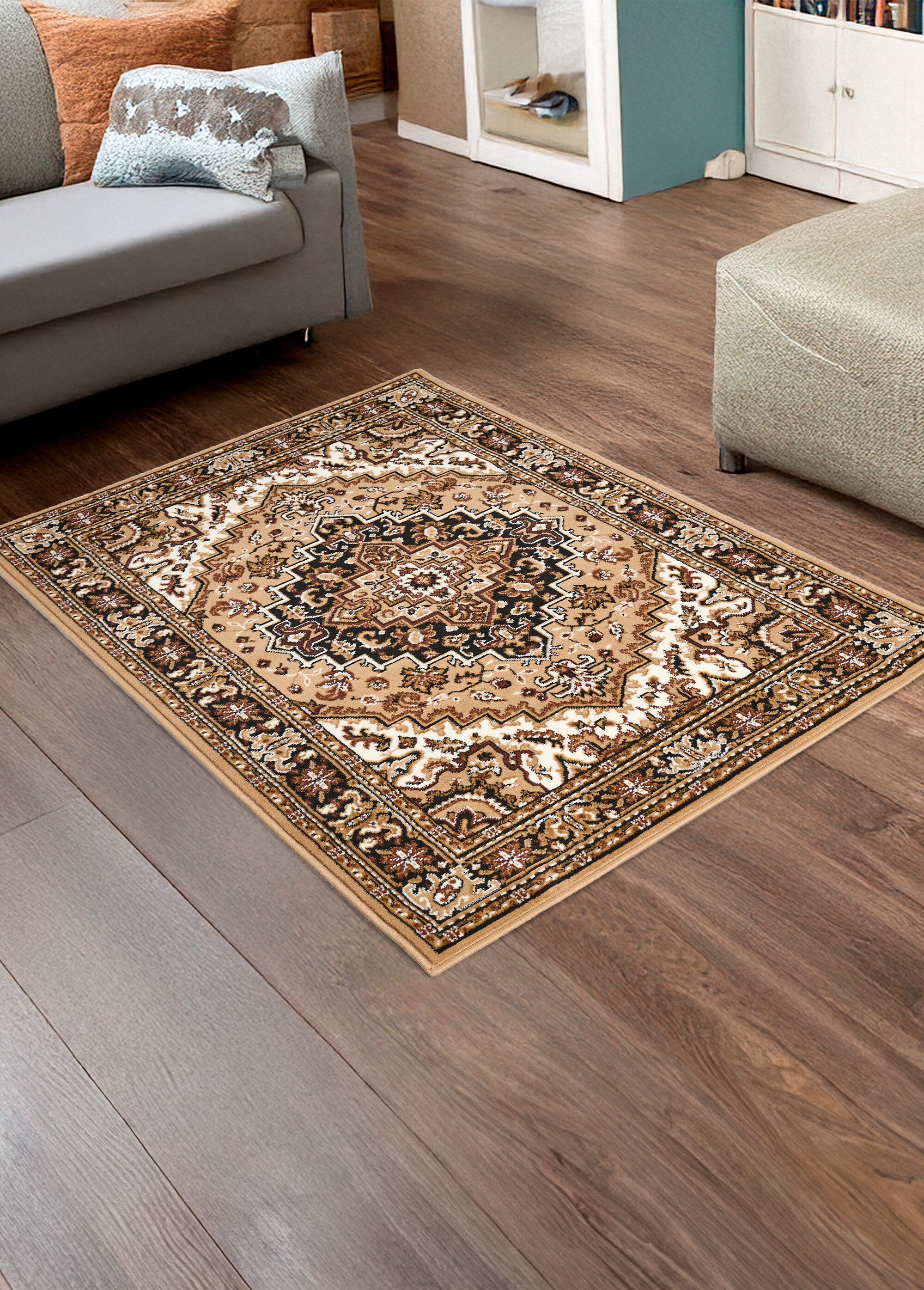 Tapis décoratif imprimé Beige RASQUIN SF1