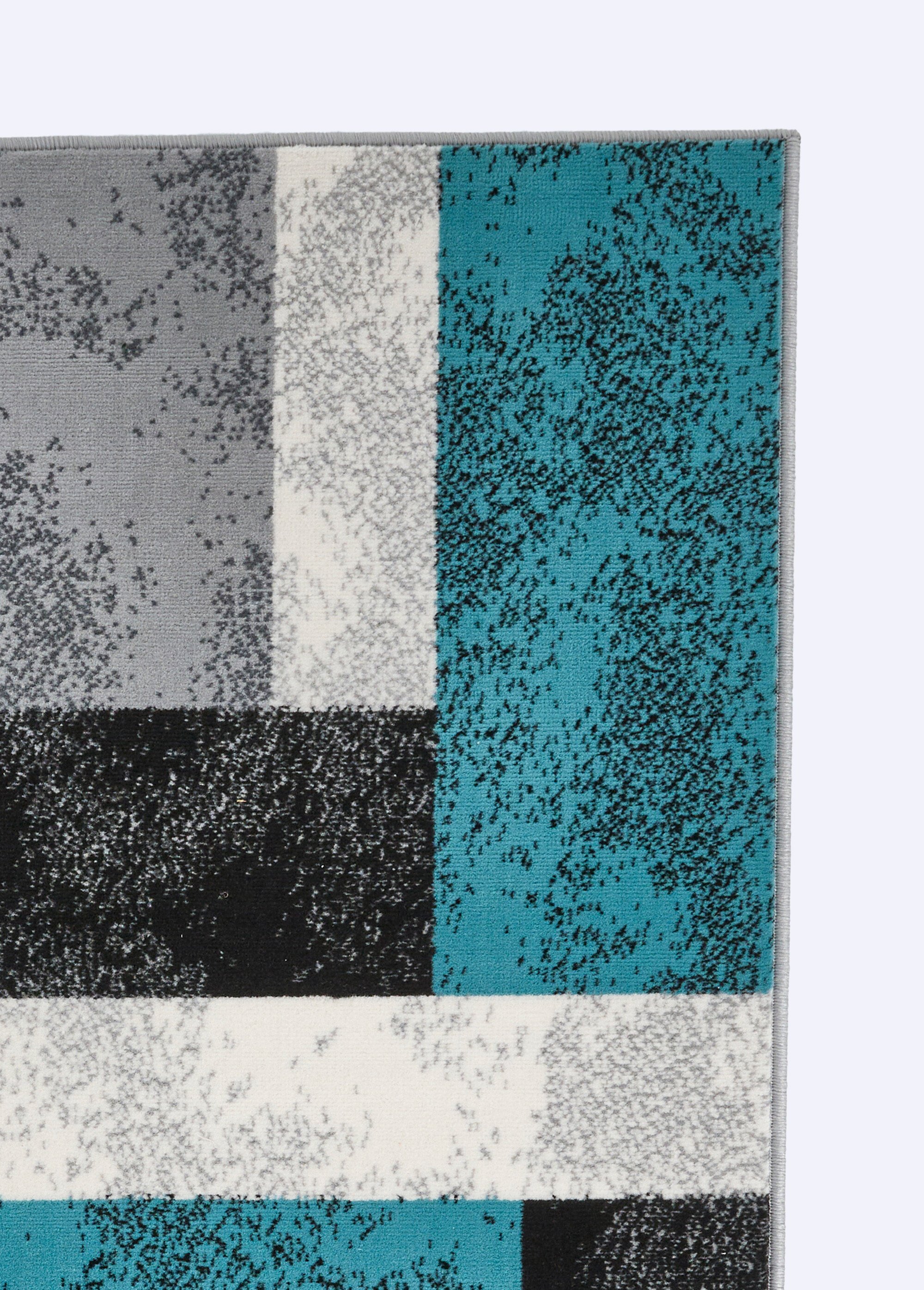Tapis décoratif poils velours Noir RICHE DE1