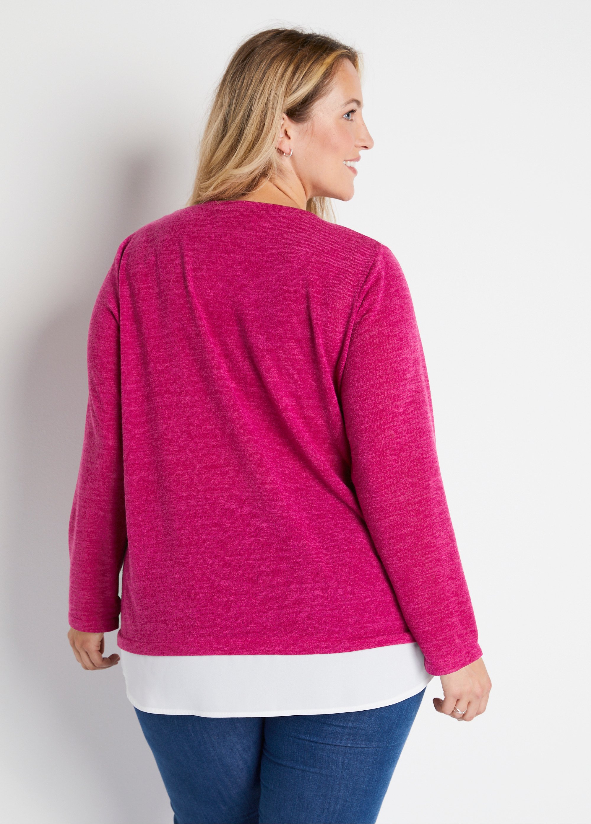 T-shirt mi-long effet 2 en 1