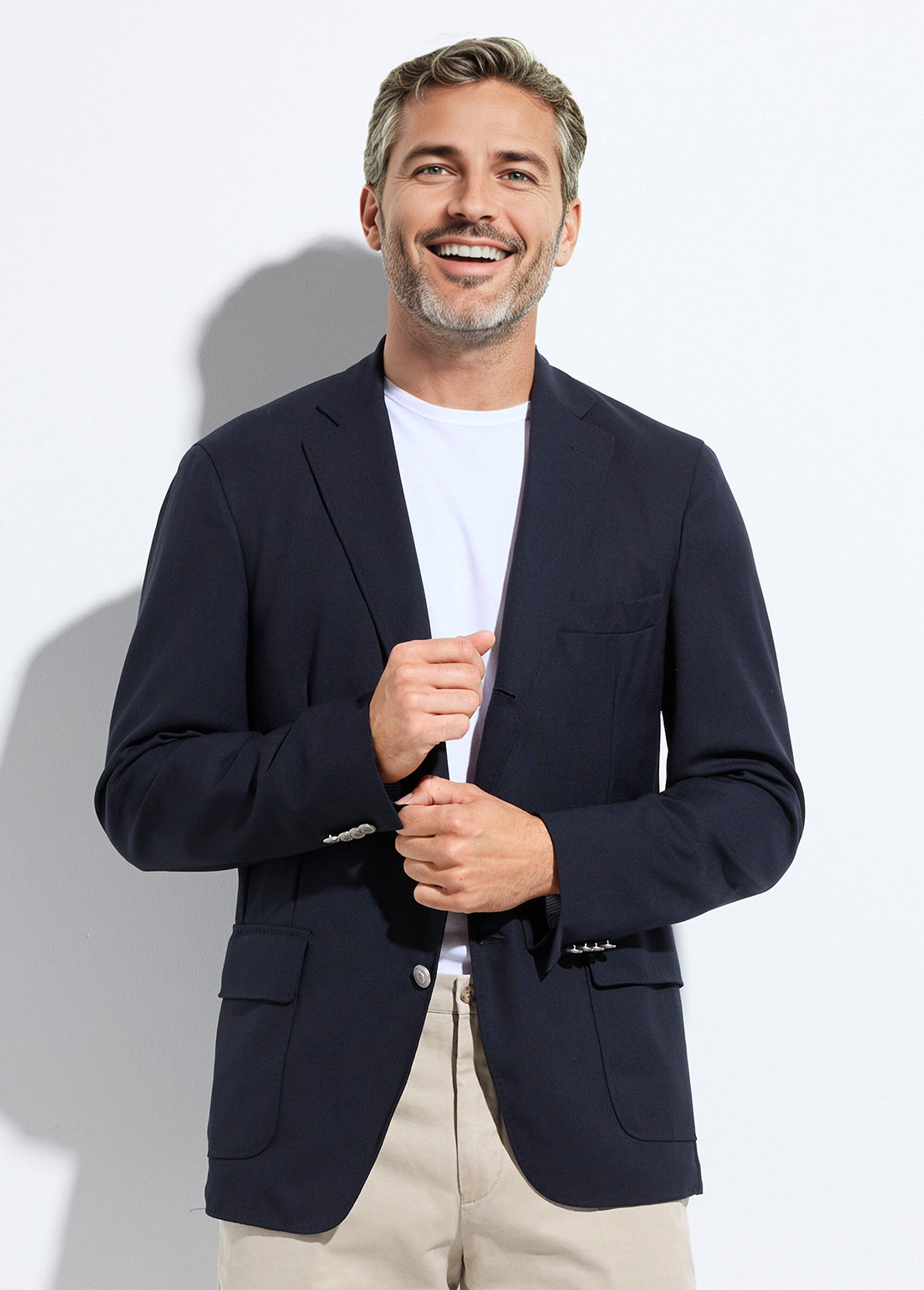 Veste blazer légère laine aspect natté