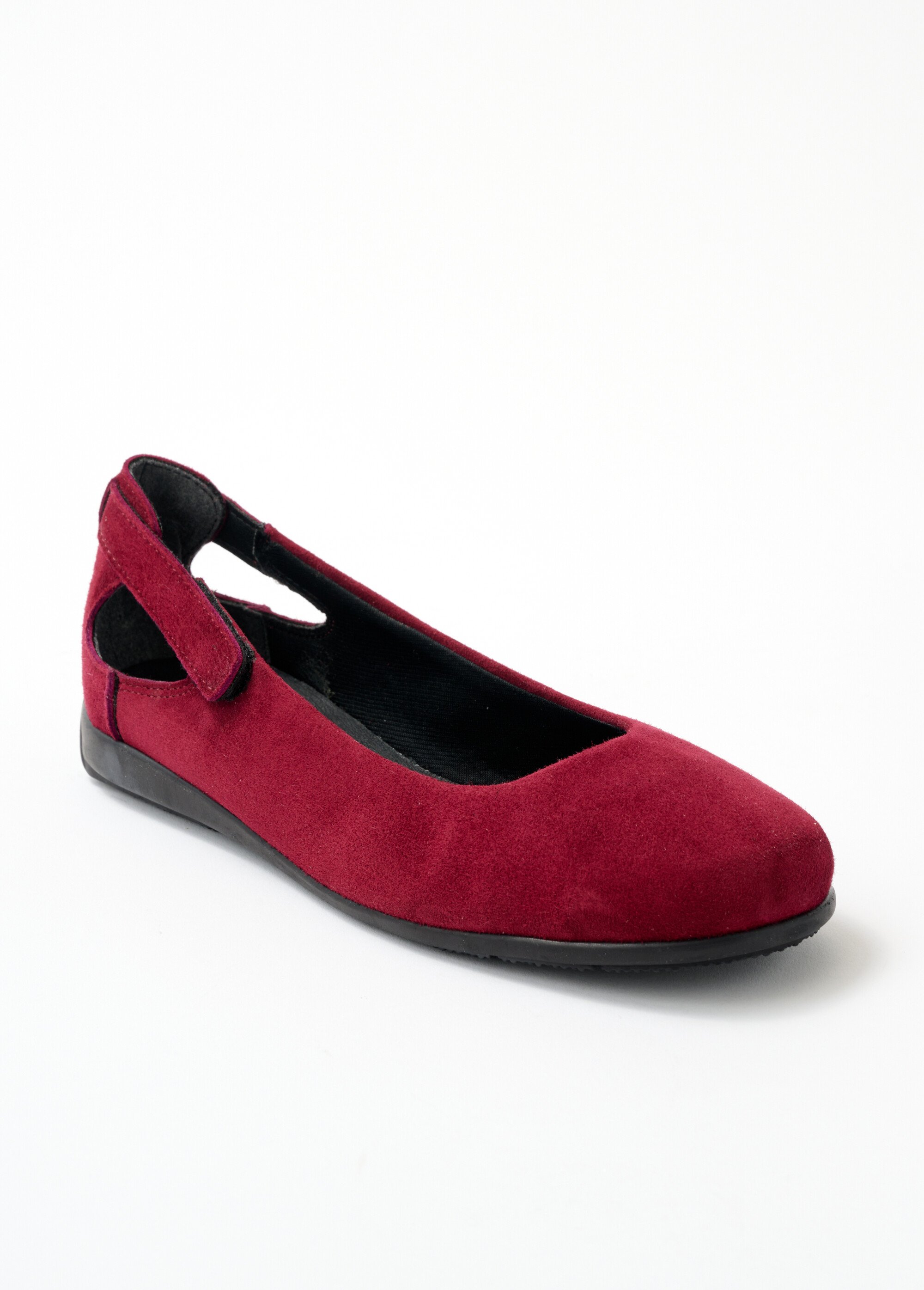 Ballerines largeur confort cuir velours