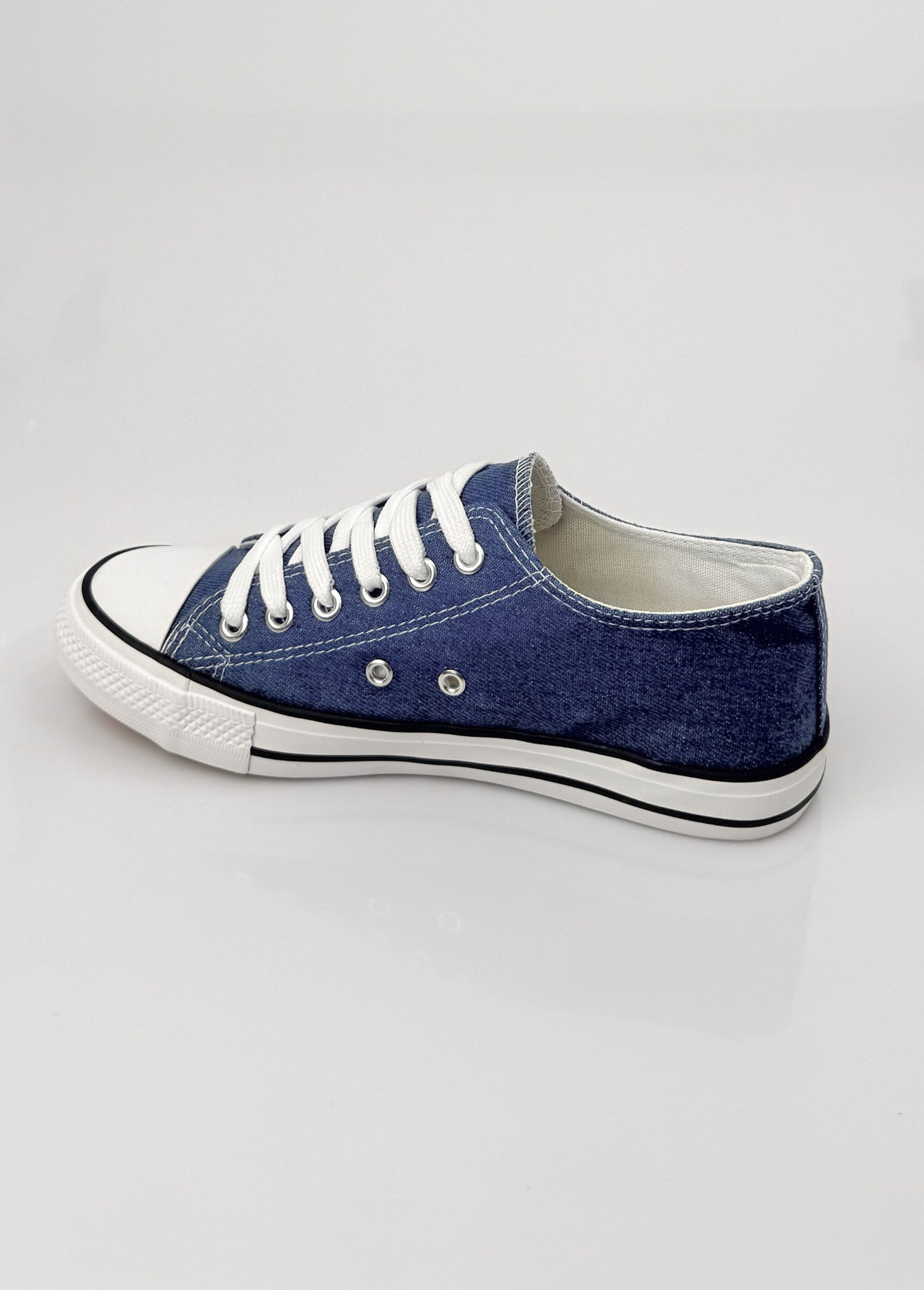 Baskets en toile à lacets inspiration US Femme Bleu LBSDKB6870/198 DO1