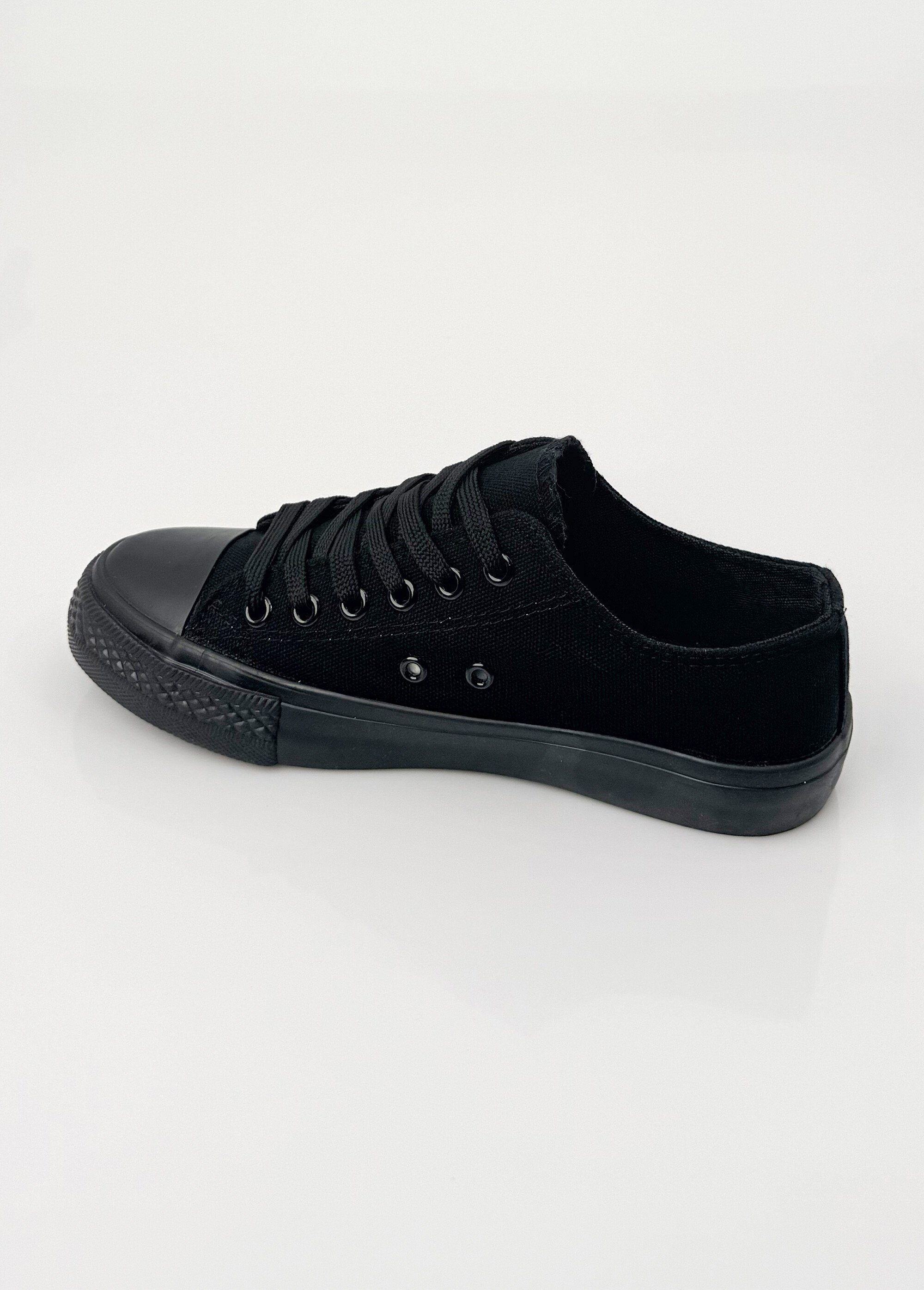Baskets en toile à lacets inspiration US Femme Noir LBSDKB6870/198 DO1