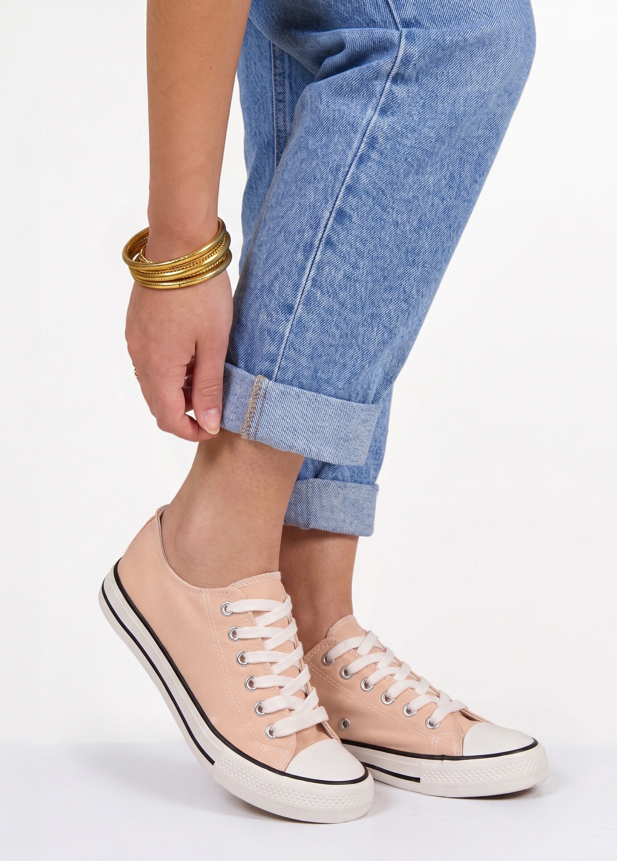 Baskets en toile à lacets inspiration US Femme Rose LBSDKB6870/198 SI1