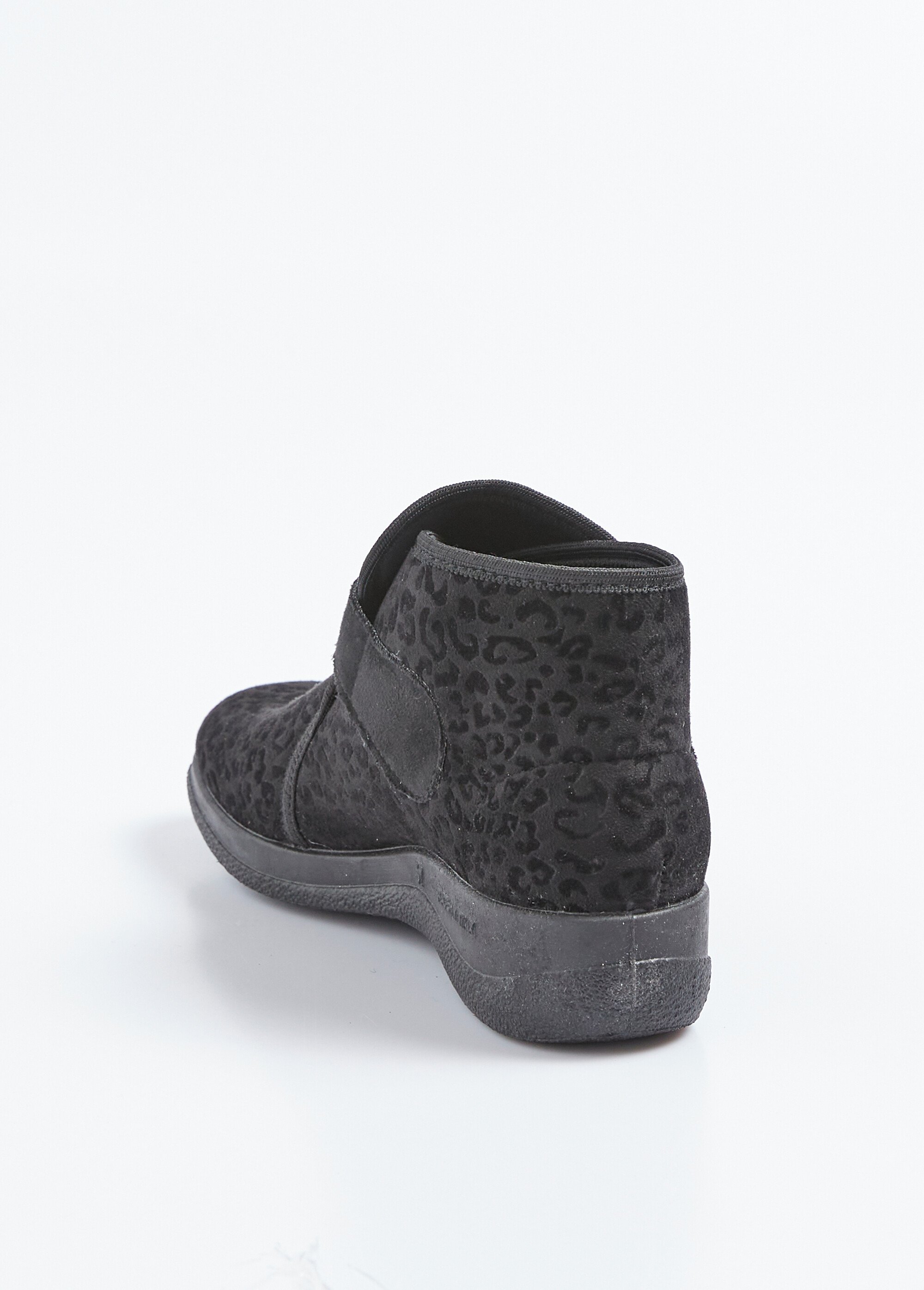 Boots scratchées largeur confort imprimé léopard ou uni Femme Noir ORMINA DO1