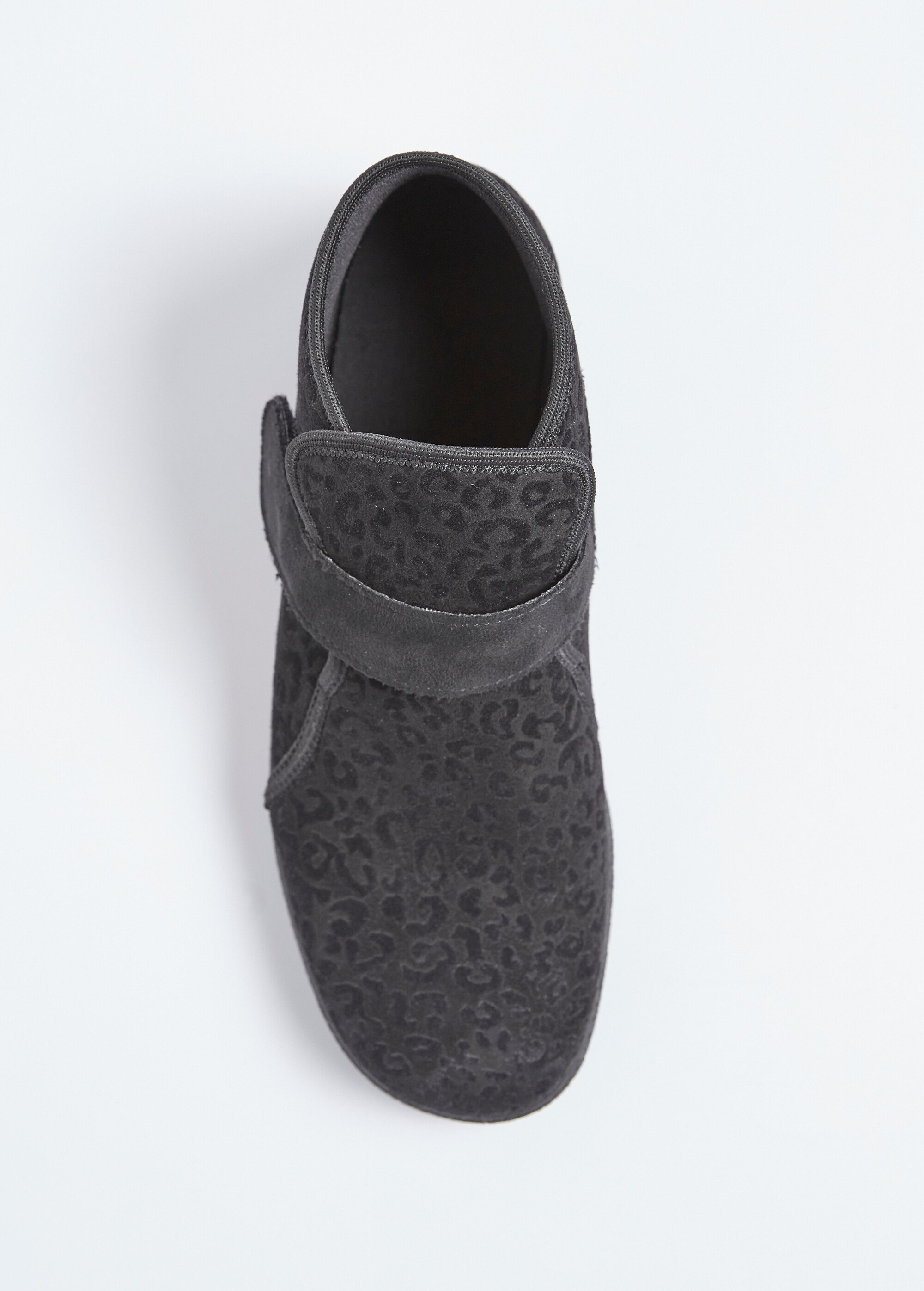 Boots scratchées largeur confort imprimé léopard ou uni Femme Noir ORMINA OV1
