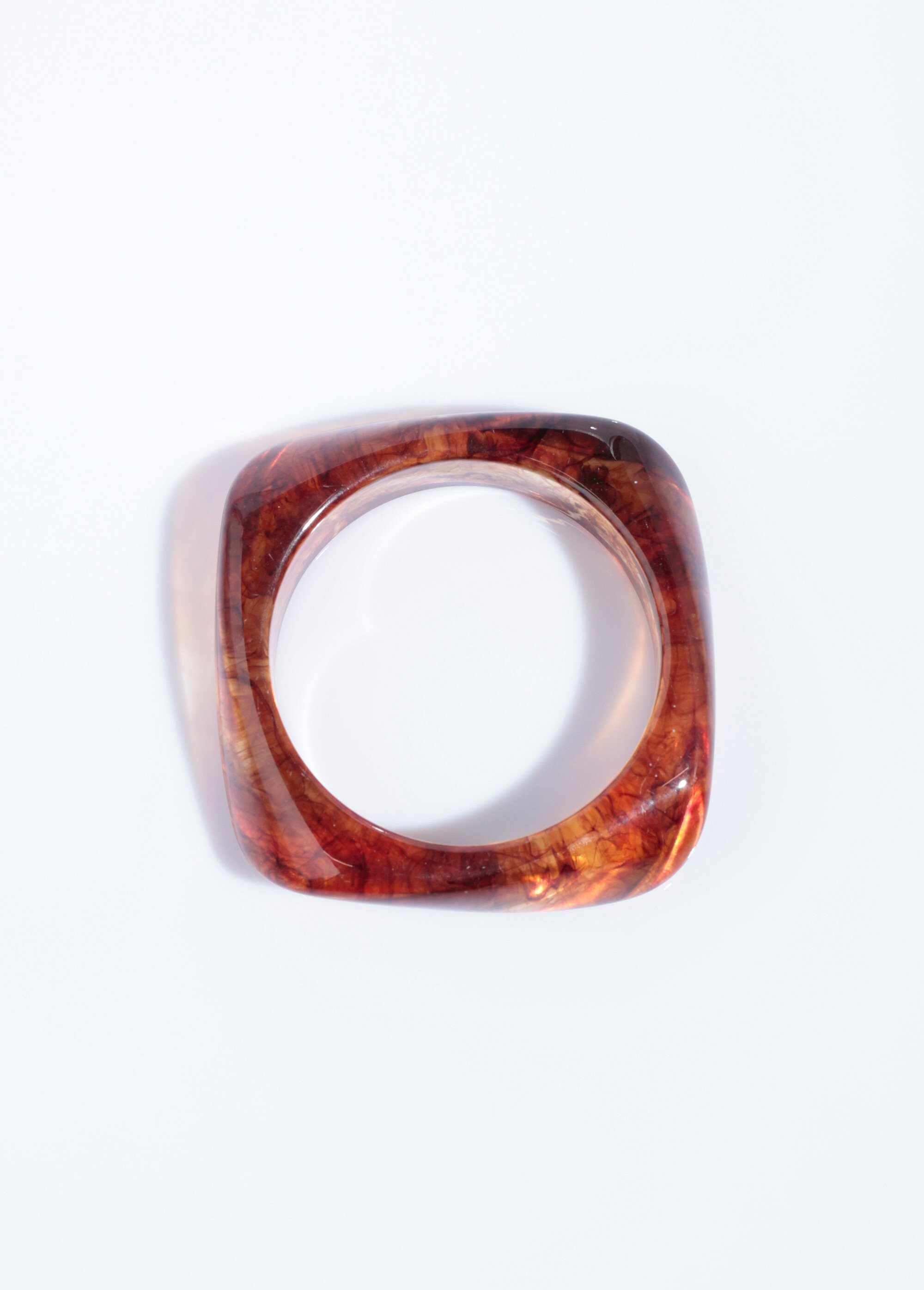 Bracelet carré rigide aspect ambre Marron ROSD172 DE1