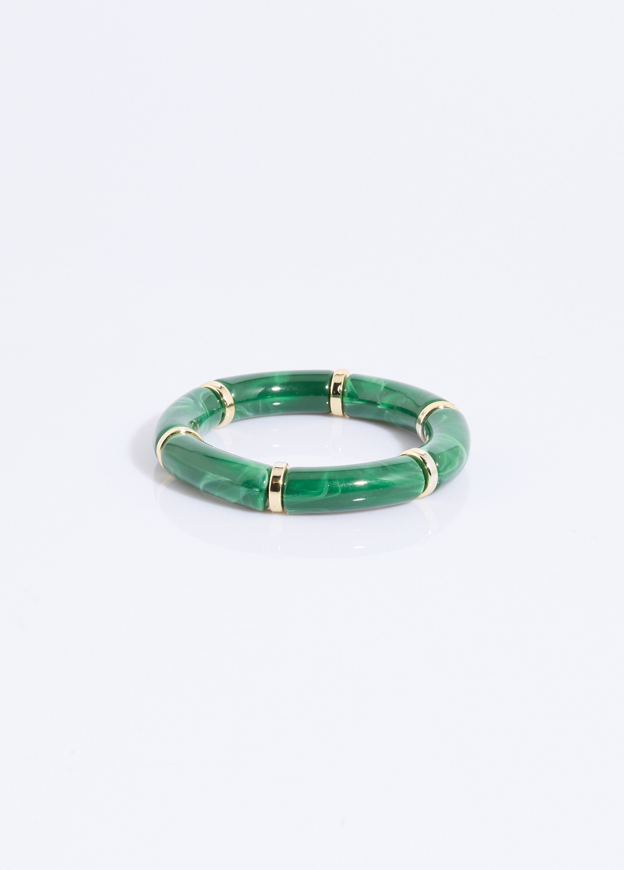 Bracelet tendance perles tubes marbrées Vert ROS00001 FA1