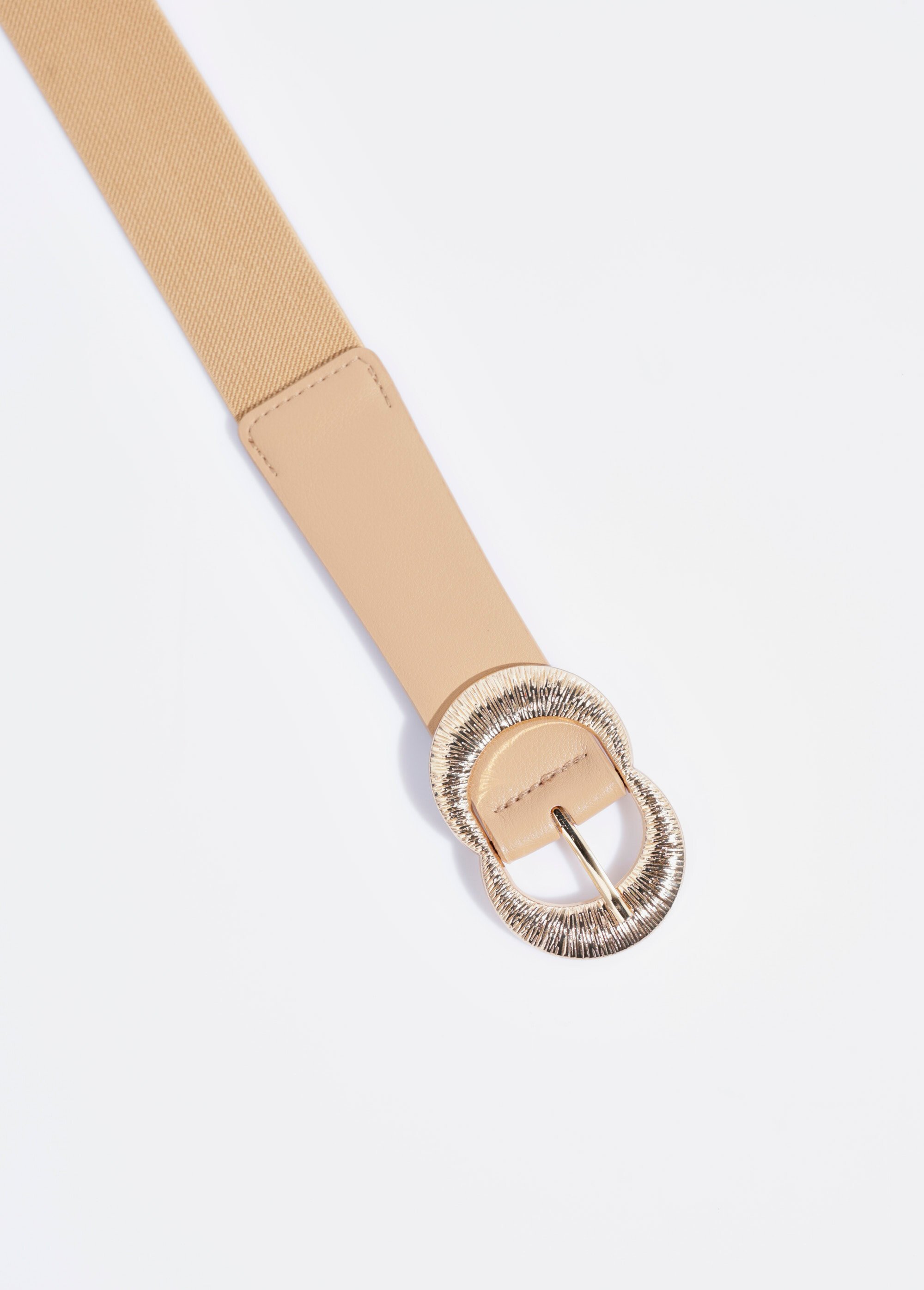 Ceinture extensible avec boucle métal Femme Beige TD-CEI910257 DE1