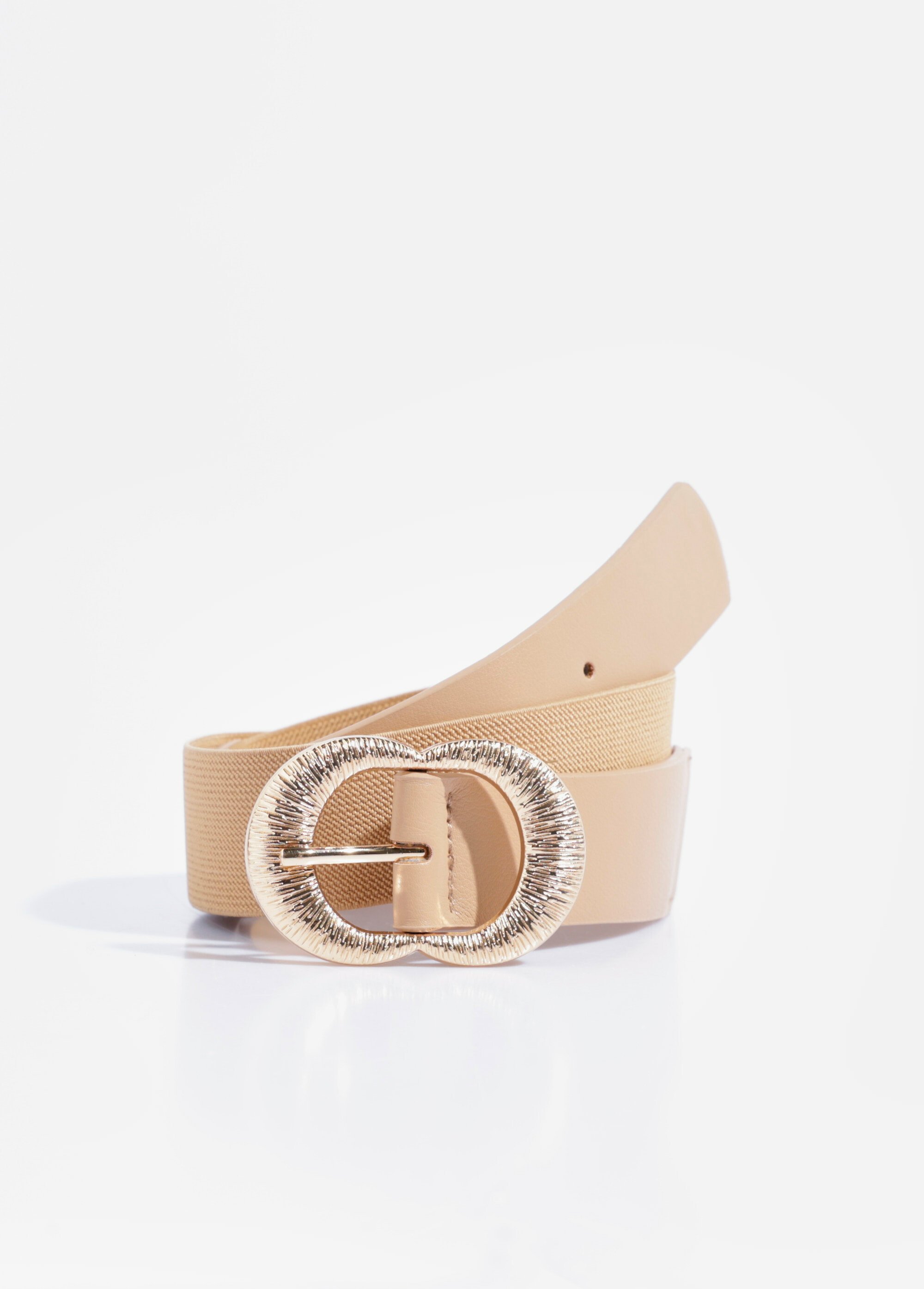 Ceinture extensible avec boucle métal Femme Beige TD-CEI910257 FA1