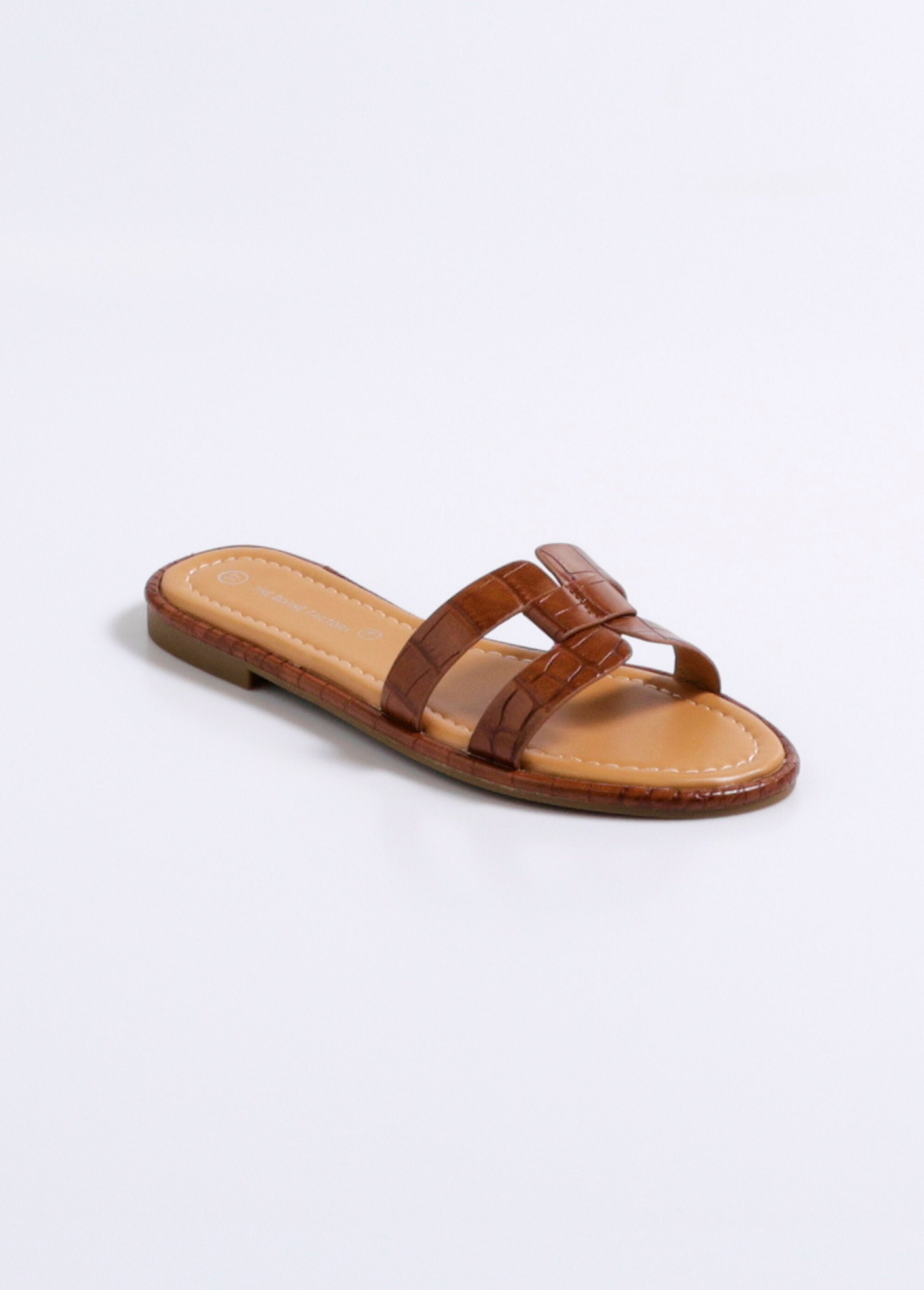 Mules plates chic façon croco