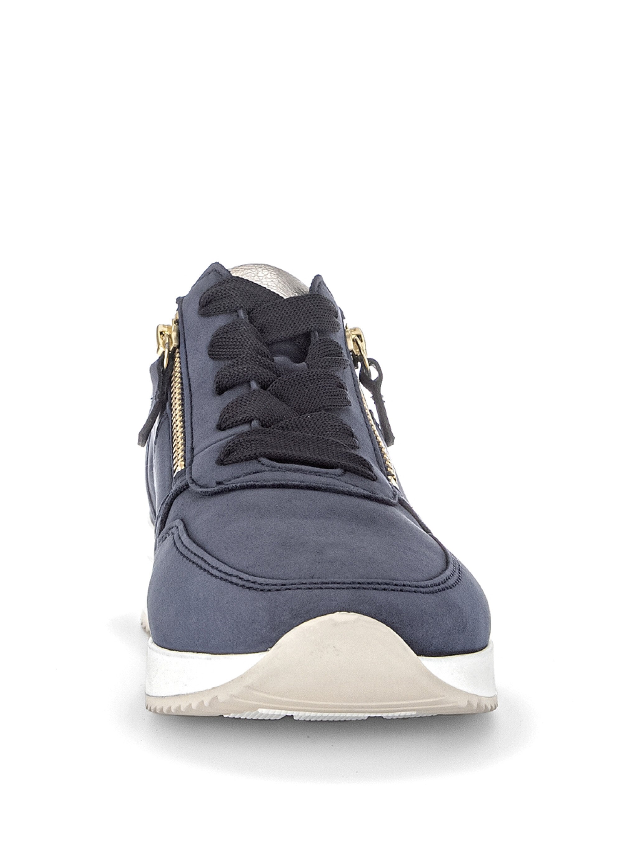 Baskets sportwear en cuir, lacets et zips Femme Bleu GAB-6342016 FA2